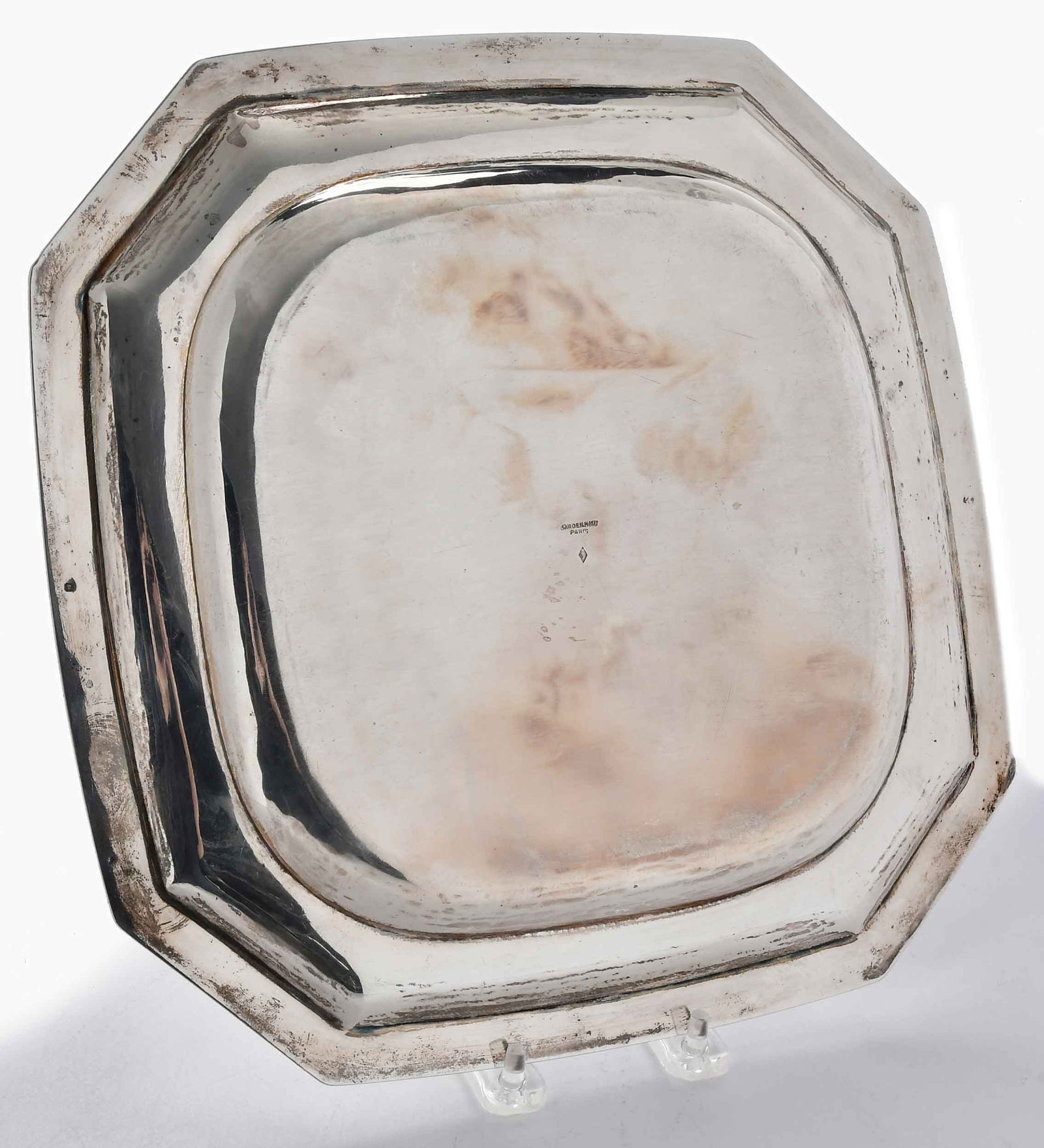 French Silver Octagonal Form Tray - 2