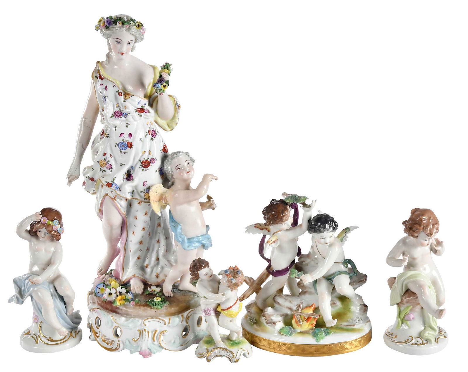 Group of Continental Figural Porcelain Table Objects (1 of 8)