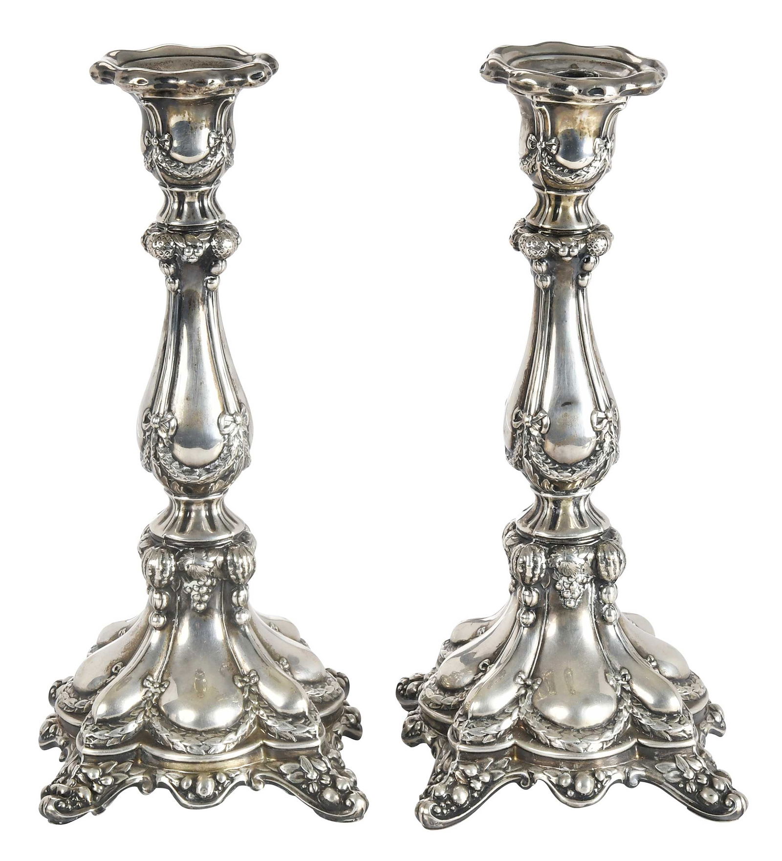 Pair of Russian Silver Candlesticks (1 of 6)