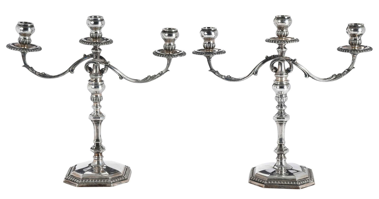 Pair Italian Silver Candelabra (1 of 6)