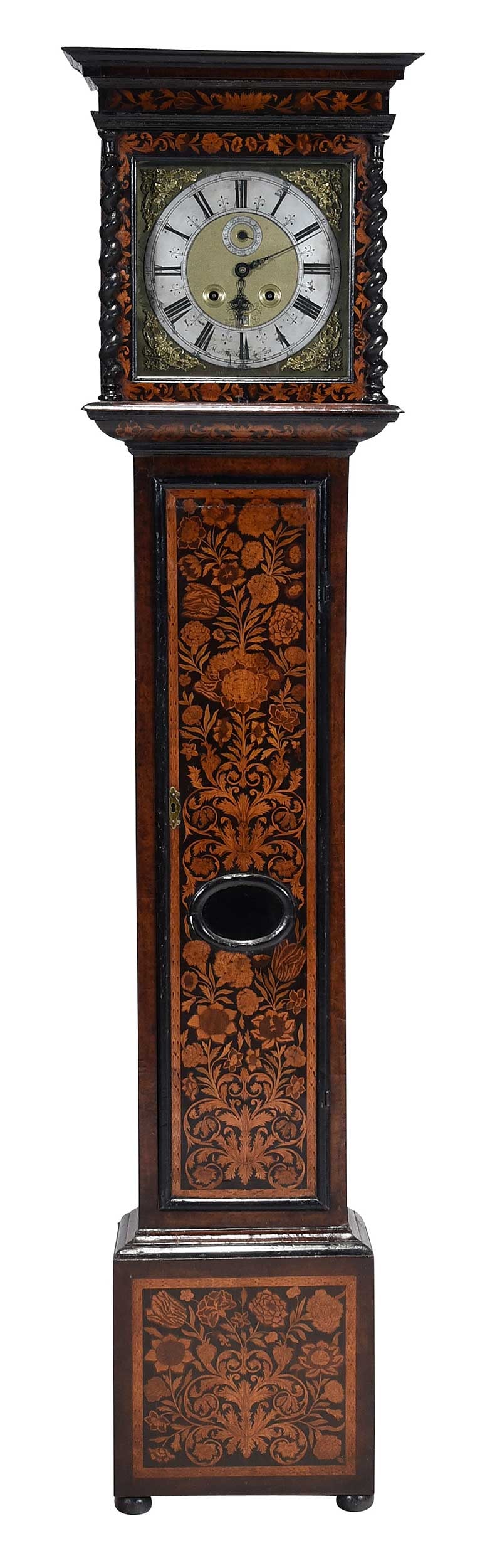 John Markwick Jr. William and Mary Marquetry Tall Case Clock (1 of 12)