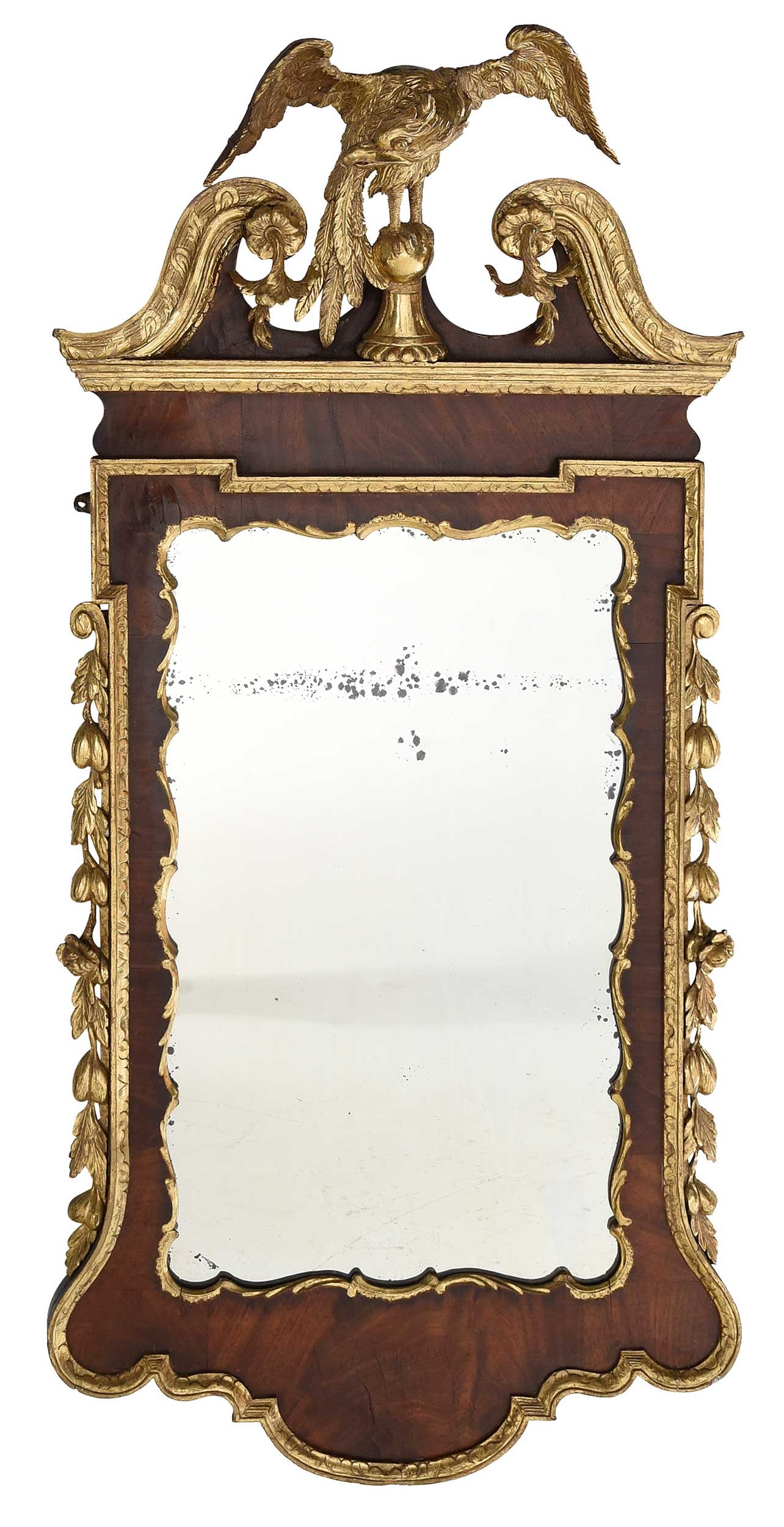George II Figured Mahogany and Parcel Gilt Mirror (1 of 9)