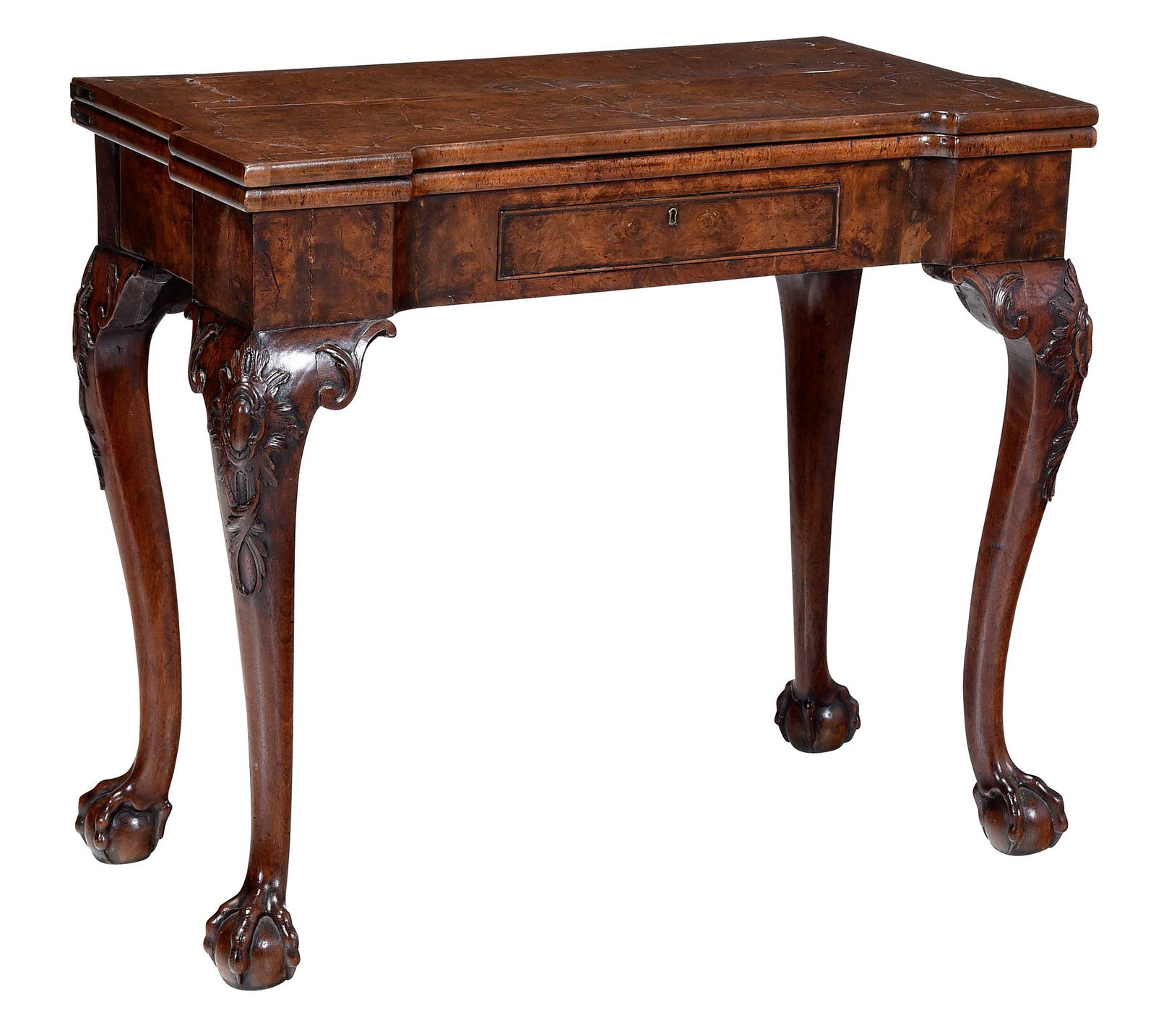 George II Burl Walnut Concertina Games Table (1 of 11)