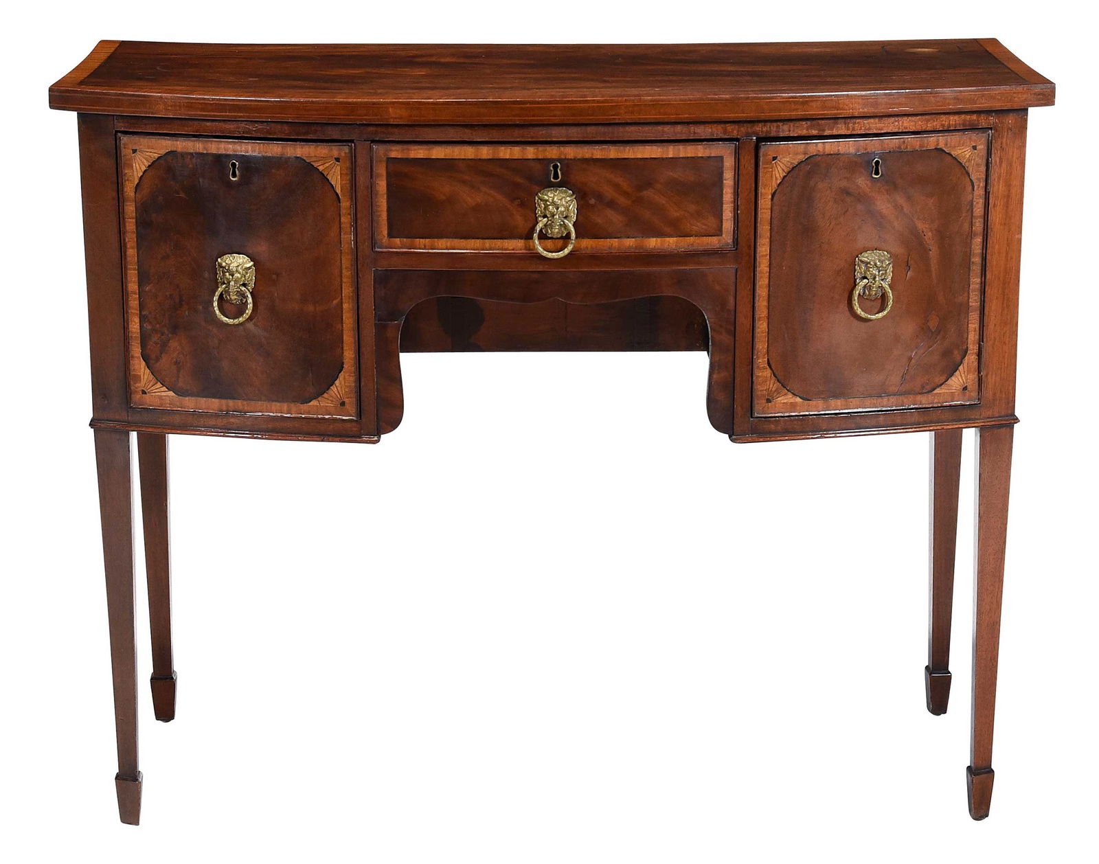 George III Inlaid Mahogany Diminutive Bow Front Sideboard (1 of 8)