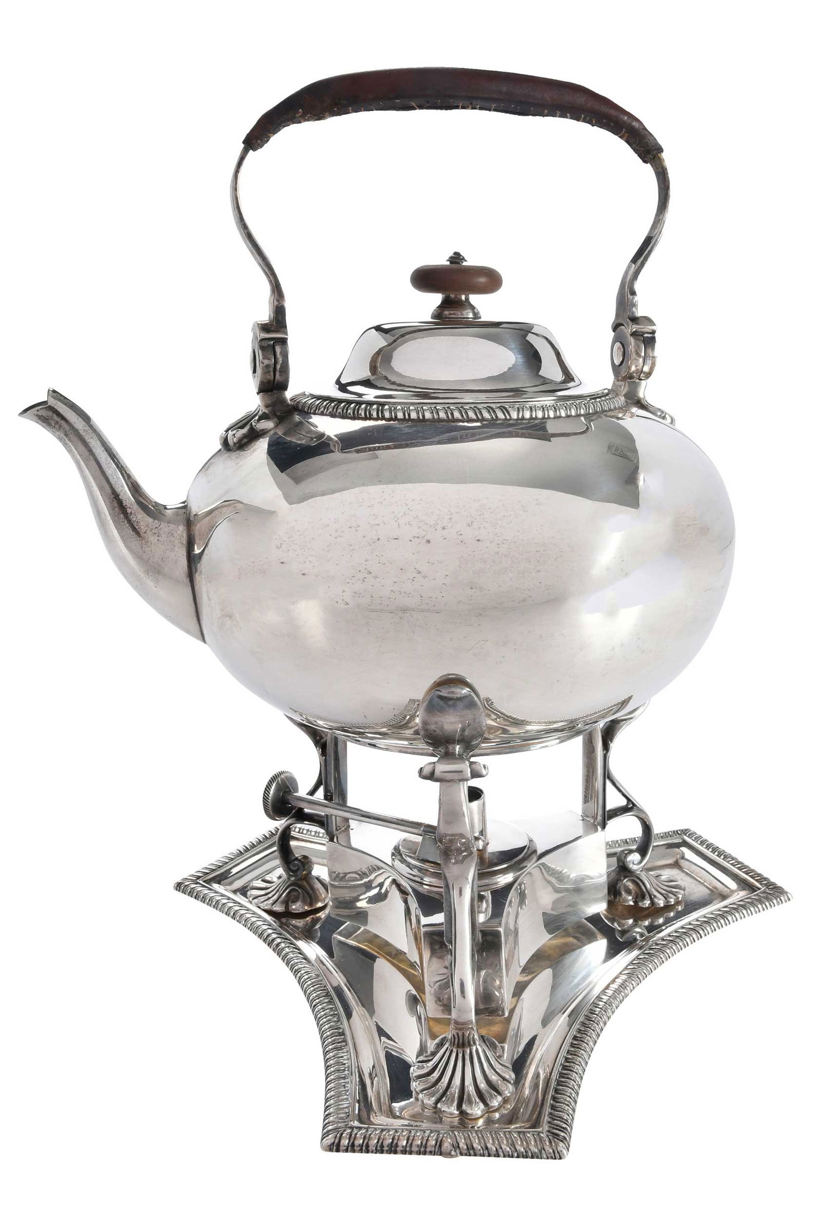 English Silver Hot Water Kettle and Stand (1 of 10)