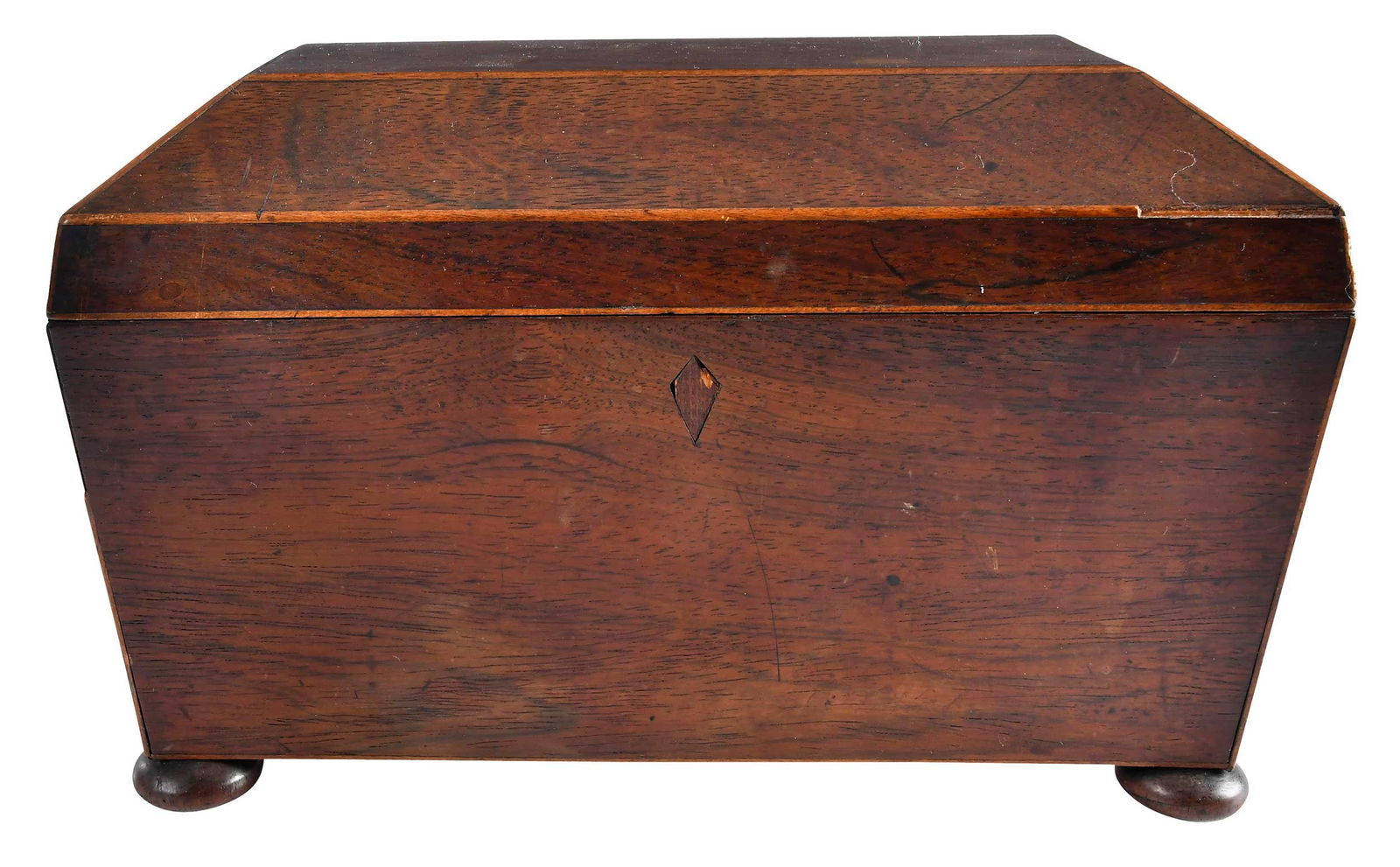 Georgian Rosewood Sarcophagus Form Tea Caddy (1 of 6)