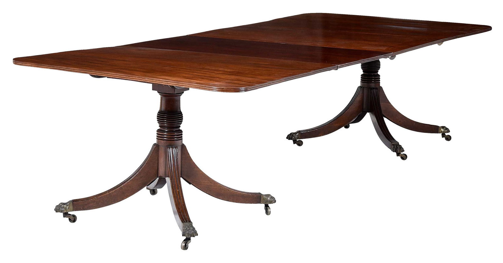 Regency Figured Mahogany Two Pedestal Dining Table (1 of 10)