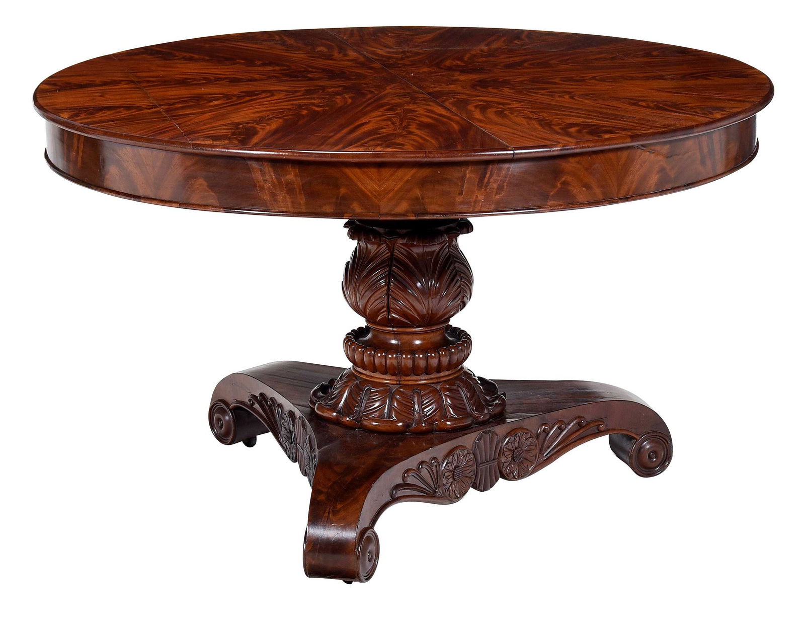 William IV Carved and Figured Mahogany Center Table (1 of 12)