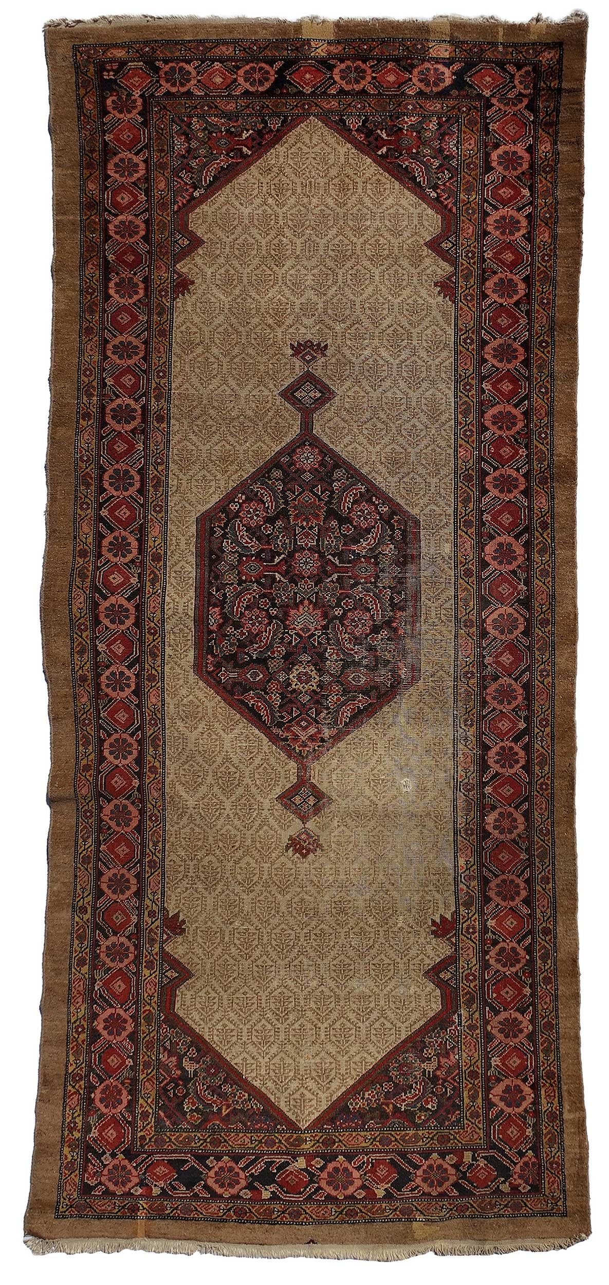 Serab Runner: central medallion on beige ground, dark blue main border, 11 ft. 2 in. x 4 ft. 9 in. Provenance: Private Collection, Greenville, South Carolina