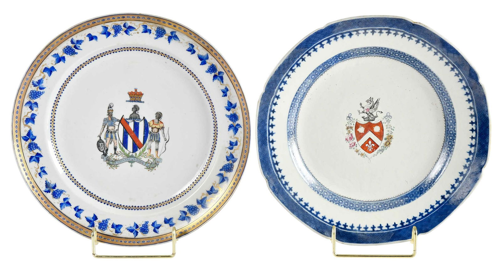 Two Chinese Export Armorial Porcelain Plates, Annesley and Cure (1 of 6)