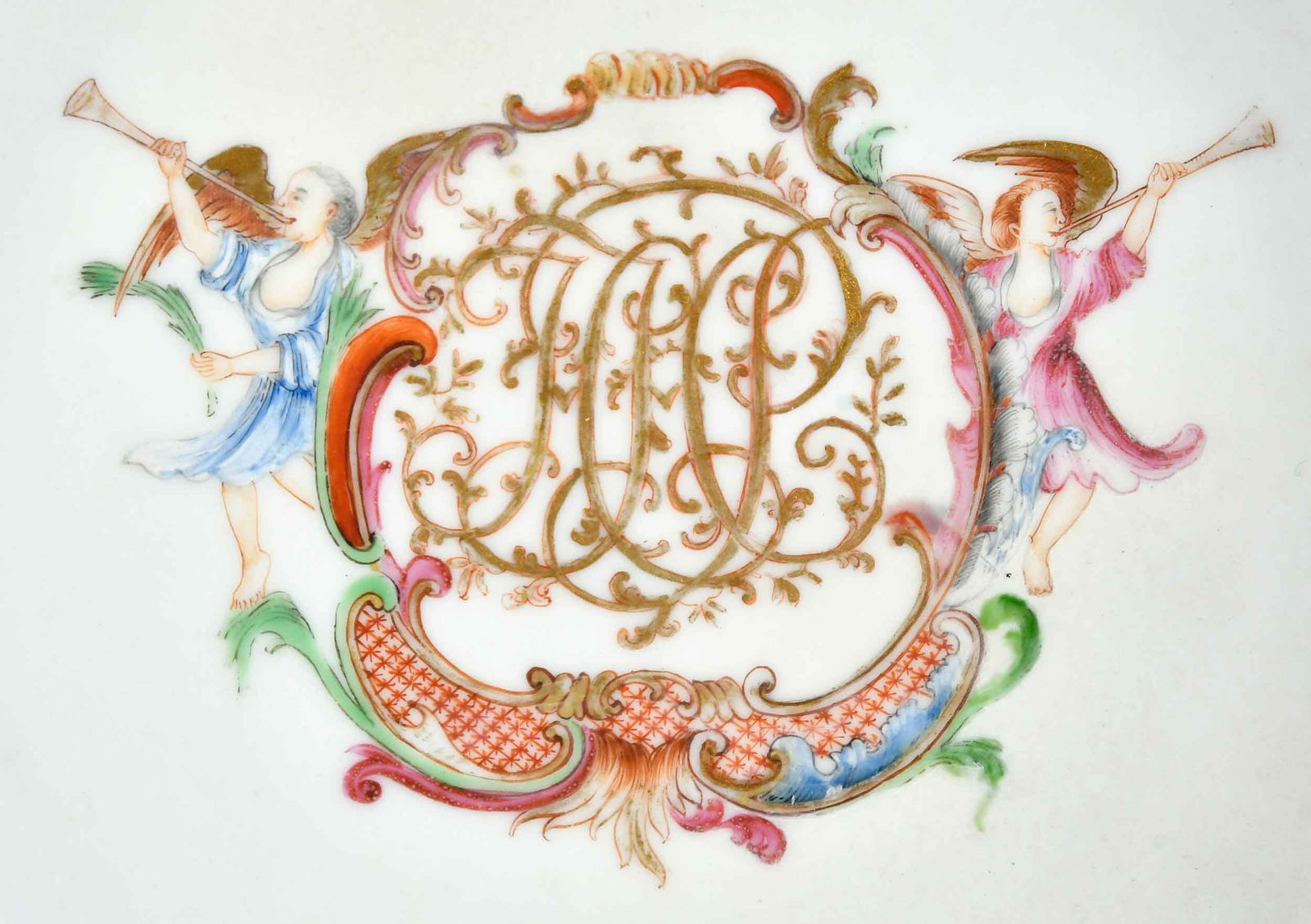 Five Chinese Export Monogrammed Soup Plates - 2