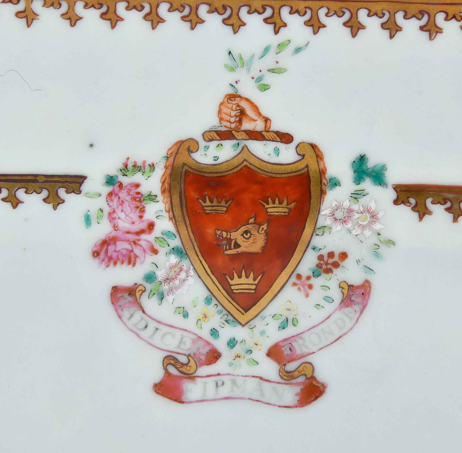 Two Chinese Export Armorial Octagonal Serving Dishes - 3