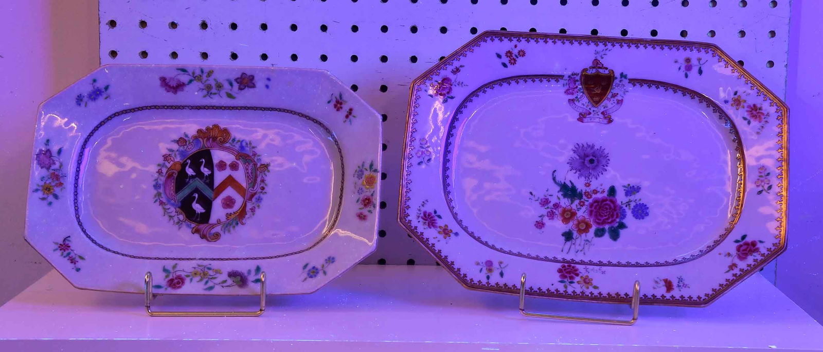 Two Chinese Export Armorial Octagonal Serving Dishes - 5
