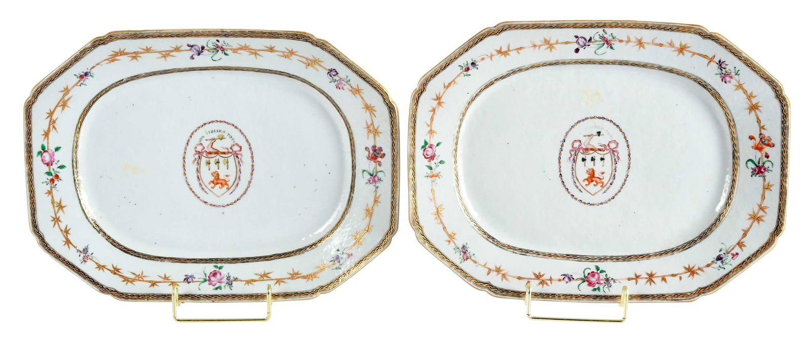Pair of Chinese Export Armorial Porcelain Octagonal Platters, Jackson (1 of 5)