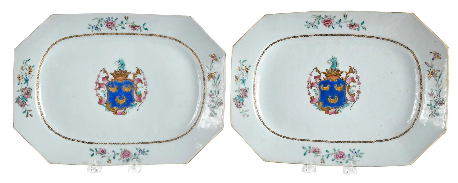 Pair of Chinese Export Armorial Platters, Ryder (1 of 5)
