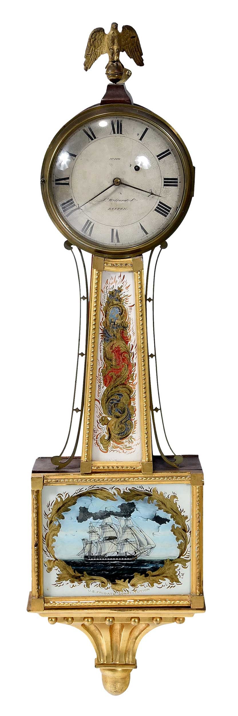 Aaron Willard Gilt Mahogany Banjo Clock (1 of 7)