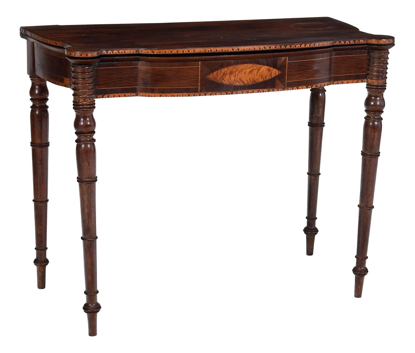 Boston Federal Mahogany Porringer Top Card Table, Attributed to John and Thomas Seymour (1 of 14)