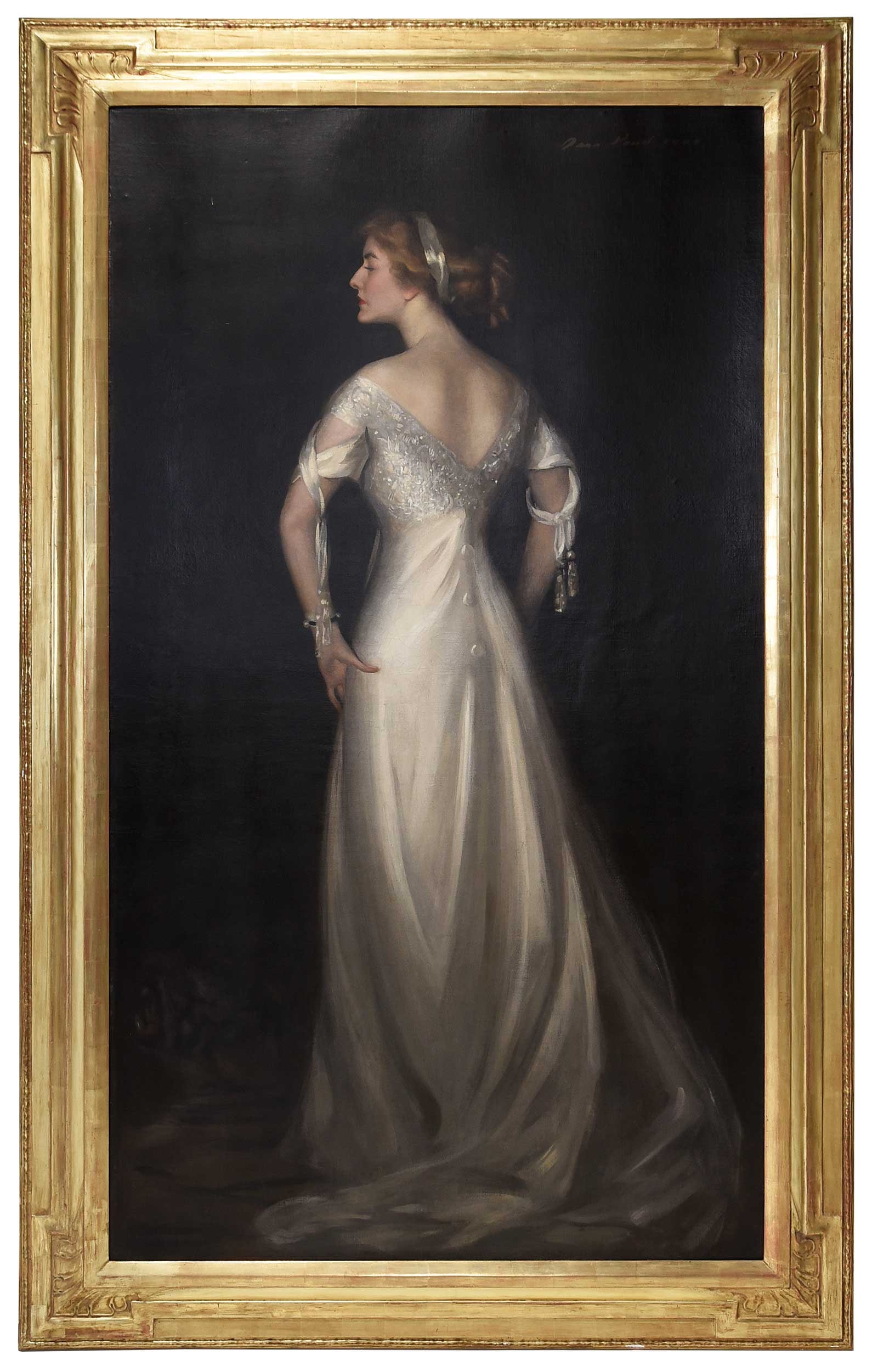 Dana Pond: (American, 1880-1962)The Tigress, 1926, signed and dated upper right "Dana Pond 1926", oil on canvas, 49-3/4 x 87-3/4 in.; fine carved gilt wood frame, 101-1/2 x 64 x 3 in.Provenance: Babcock