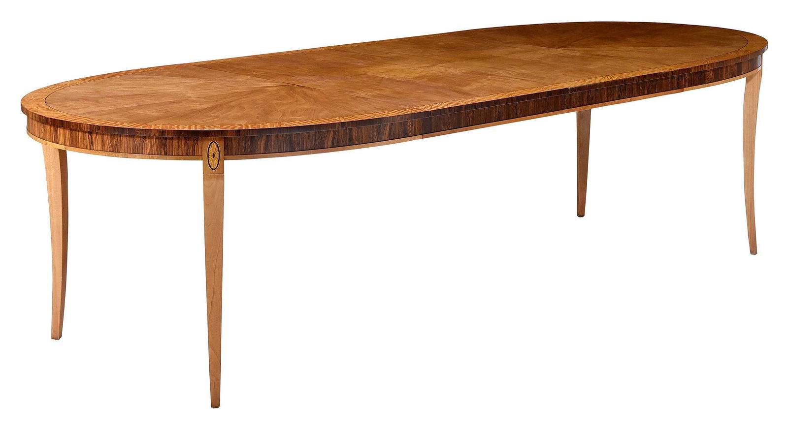 Drexel Heritage Hepplewhite Style Inlaid Walnut Dining Table (1 of 10)