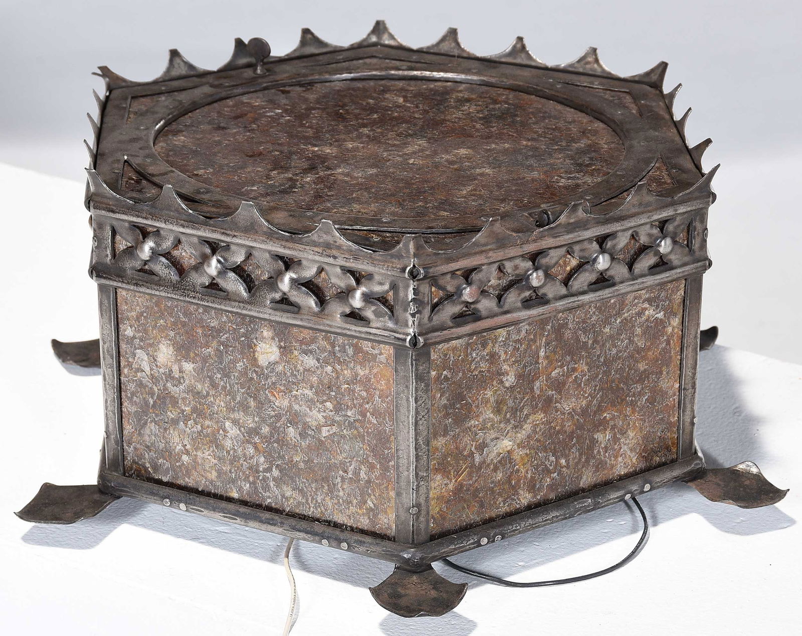 Samuel Yellin Signed Ceiling Light - 4