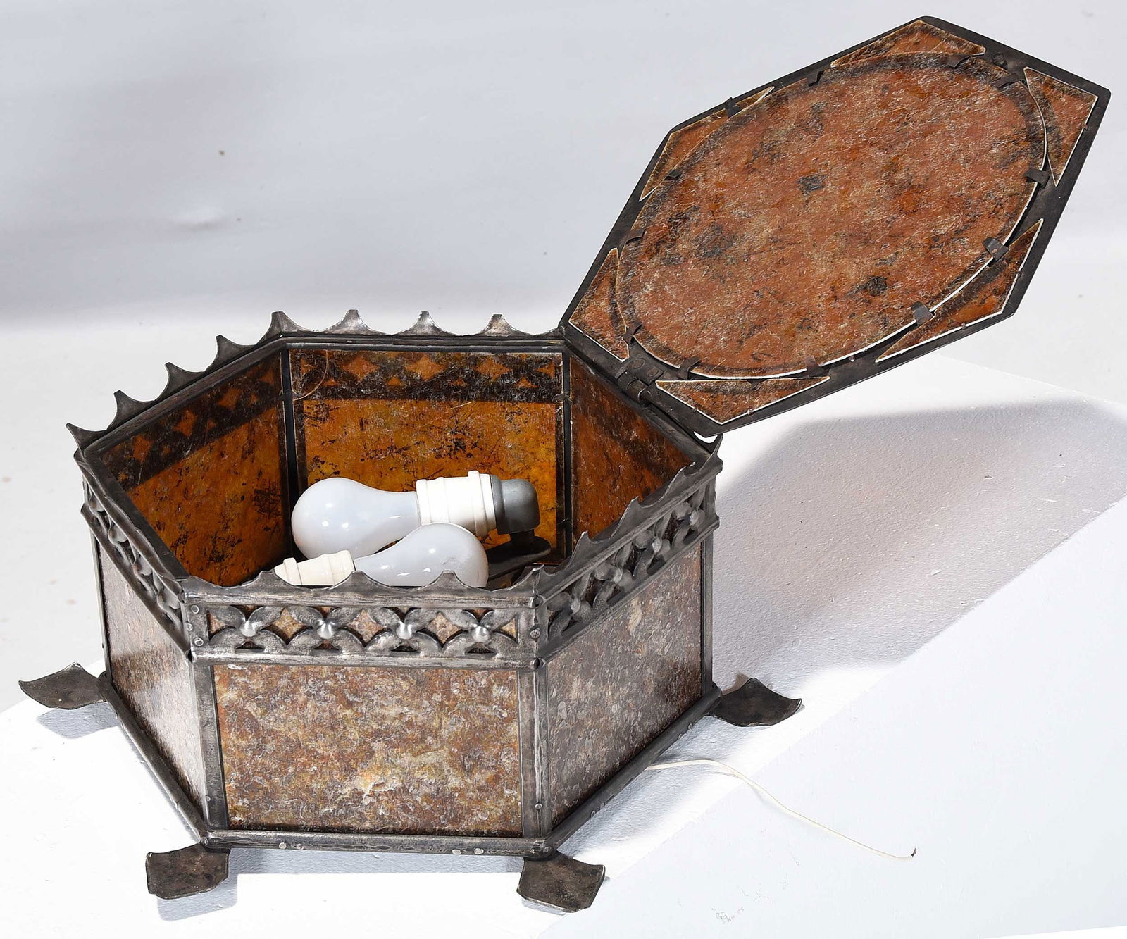 Samuel Yellin Signed Ceiling Light - 5