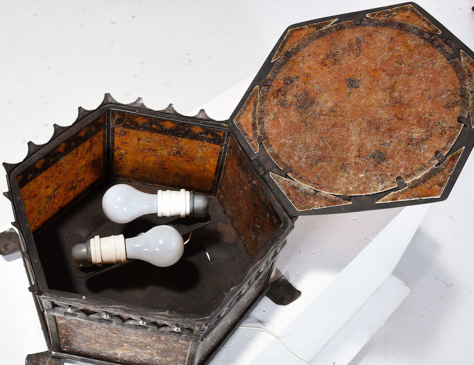 Samuel Yellin Signed Ceiling Light - 6