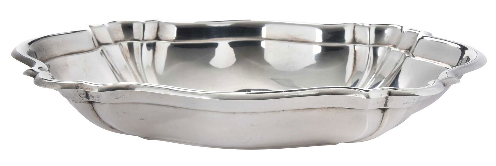 Reed & Barton Sterling Bowl: American, 1947, shaped oval form, no monogram, marks for Reed & Barton, 15.62 oz. T., 2 x 9-1/4 x 12-1/2 in.Provenance: Private Alabama Collection