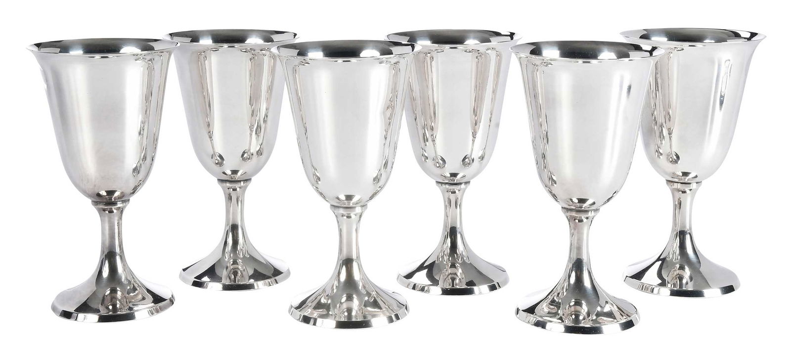 Set of Six Sterling Goblets (1 of 3)