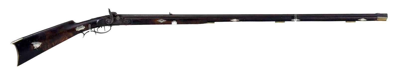 Decorated William Lamb & Sons North Carolina Jamestown School Longrifle (1 of 13)