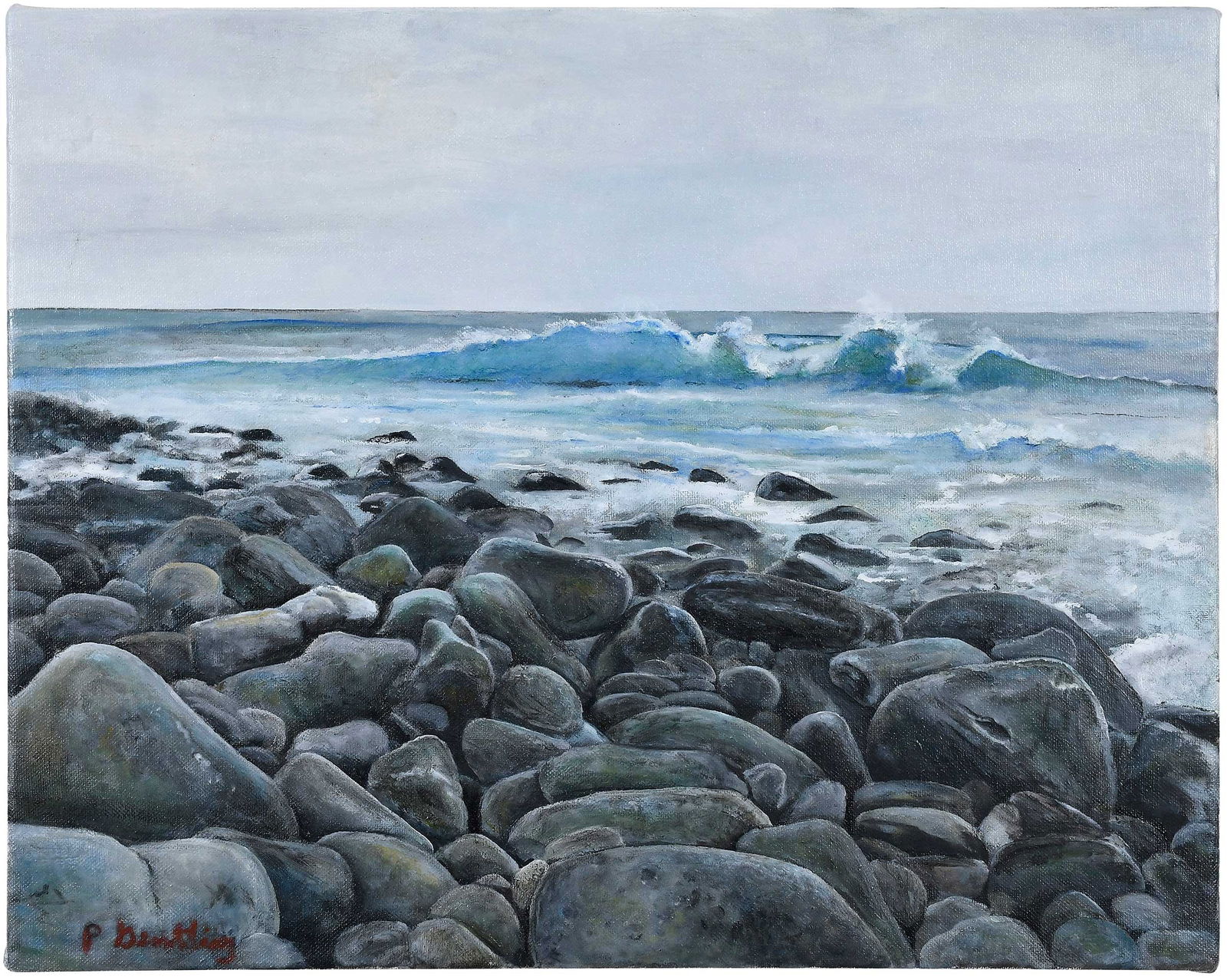 Peter Gentling: (American/North Carolina, born 1938)Galapagos Island, signed lower left "P Gentling", oil on canvas, 16 x 20 in., unframedProvenance: Collection of Artist