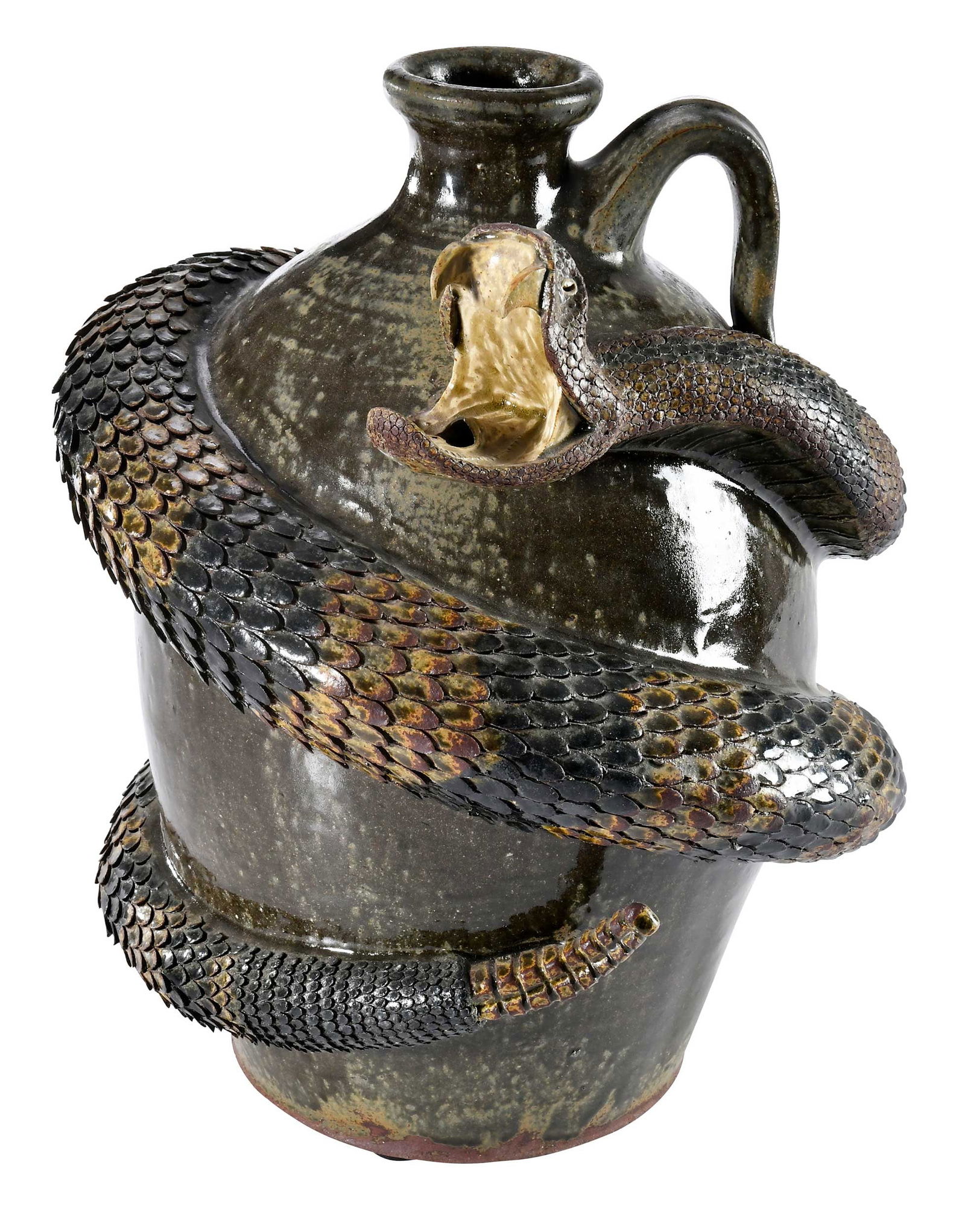 Michael and Melvin Crocker Georgia Snake Decorated Jug (1 of 12)
