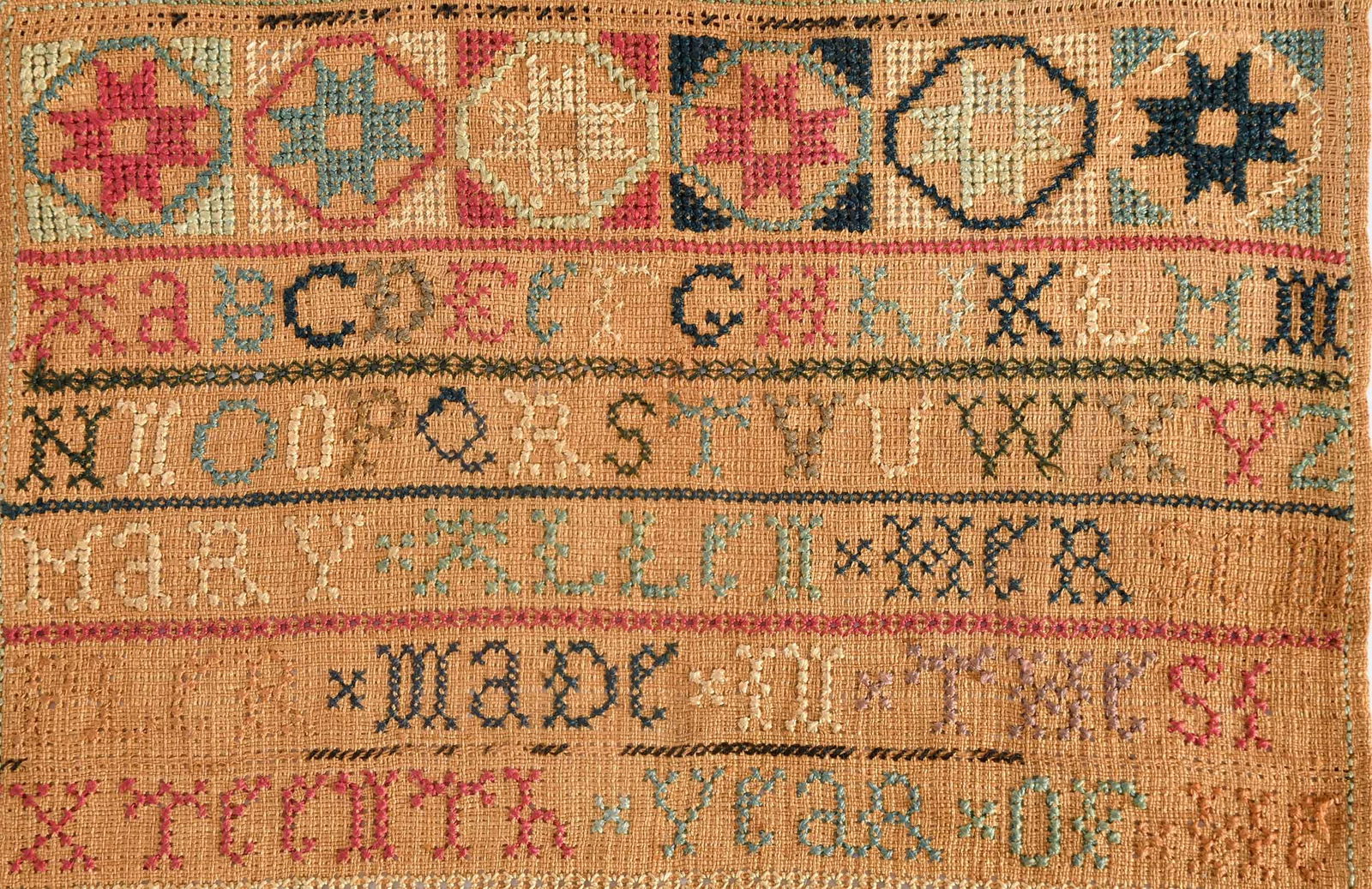 Early American Signed and Dated Marking Needlework Sampler - 2