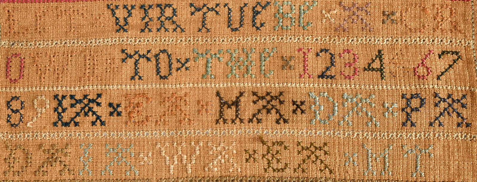 Early American Signed and Dated Marking Needlework Sampler - 3