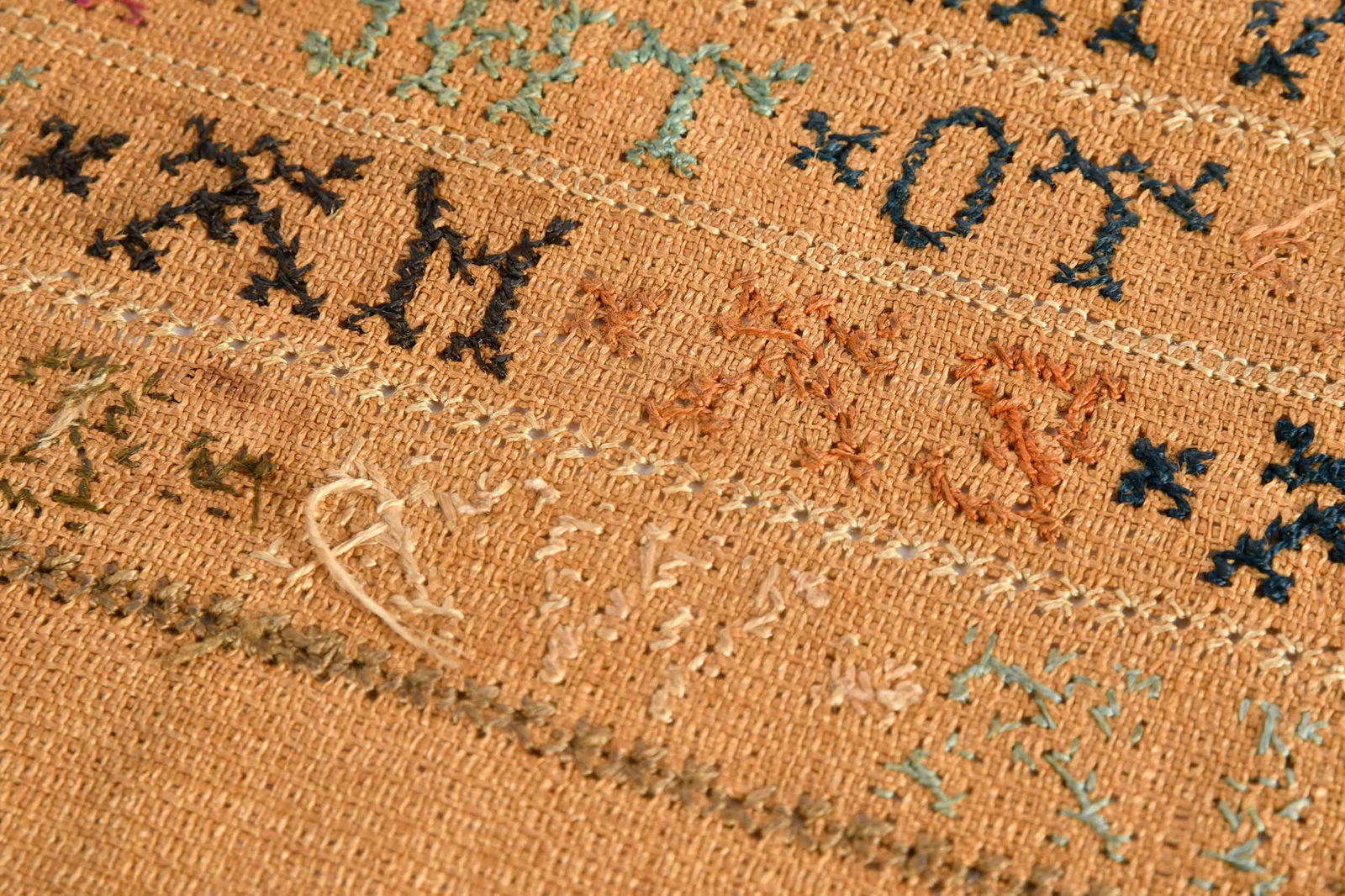 Early American Signed and Dated Marking Needlework Sampler - 7
