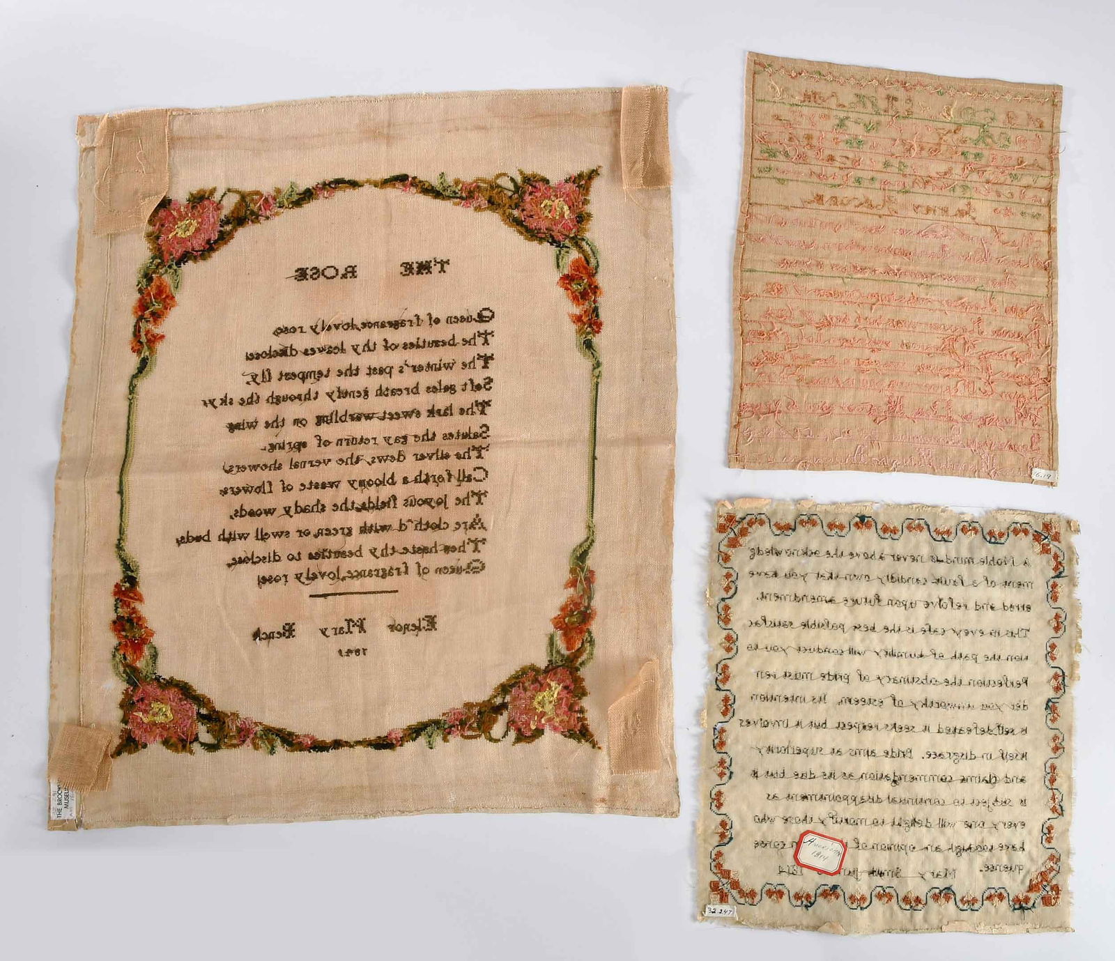 Three American Needlework Samplers - 10