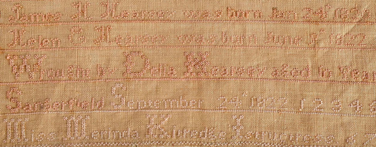 Three American Needlework Samplers - 6