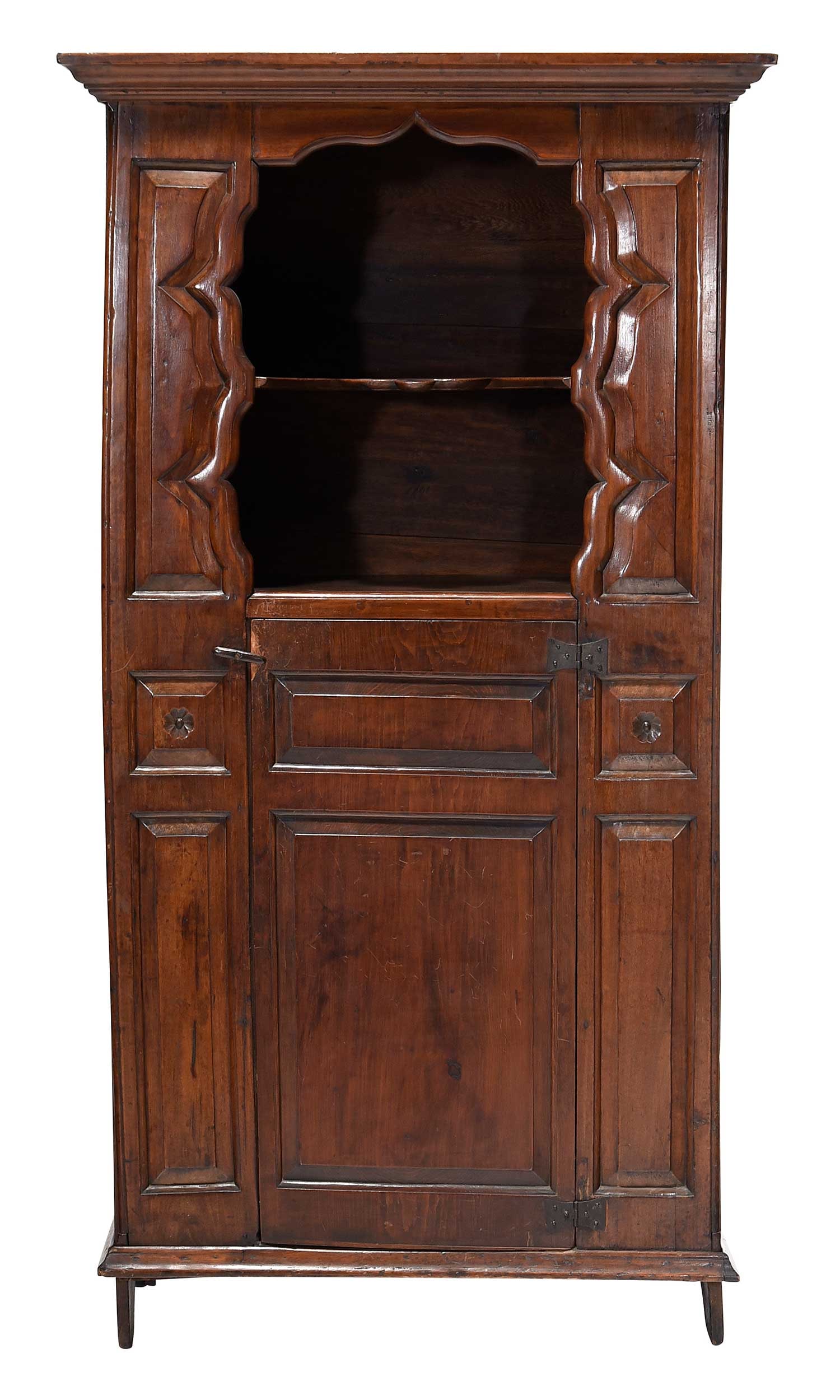 Rare Early American Oak and Walnut Paneled Cupboard Lockwood Provenance (1 of 10)