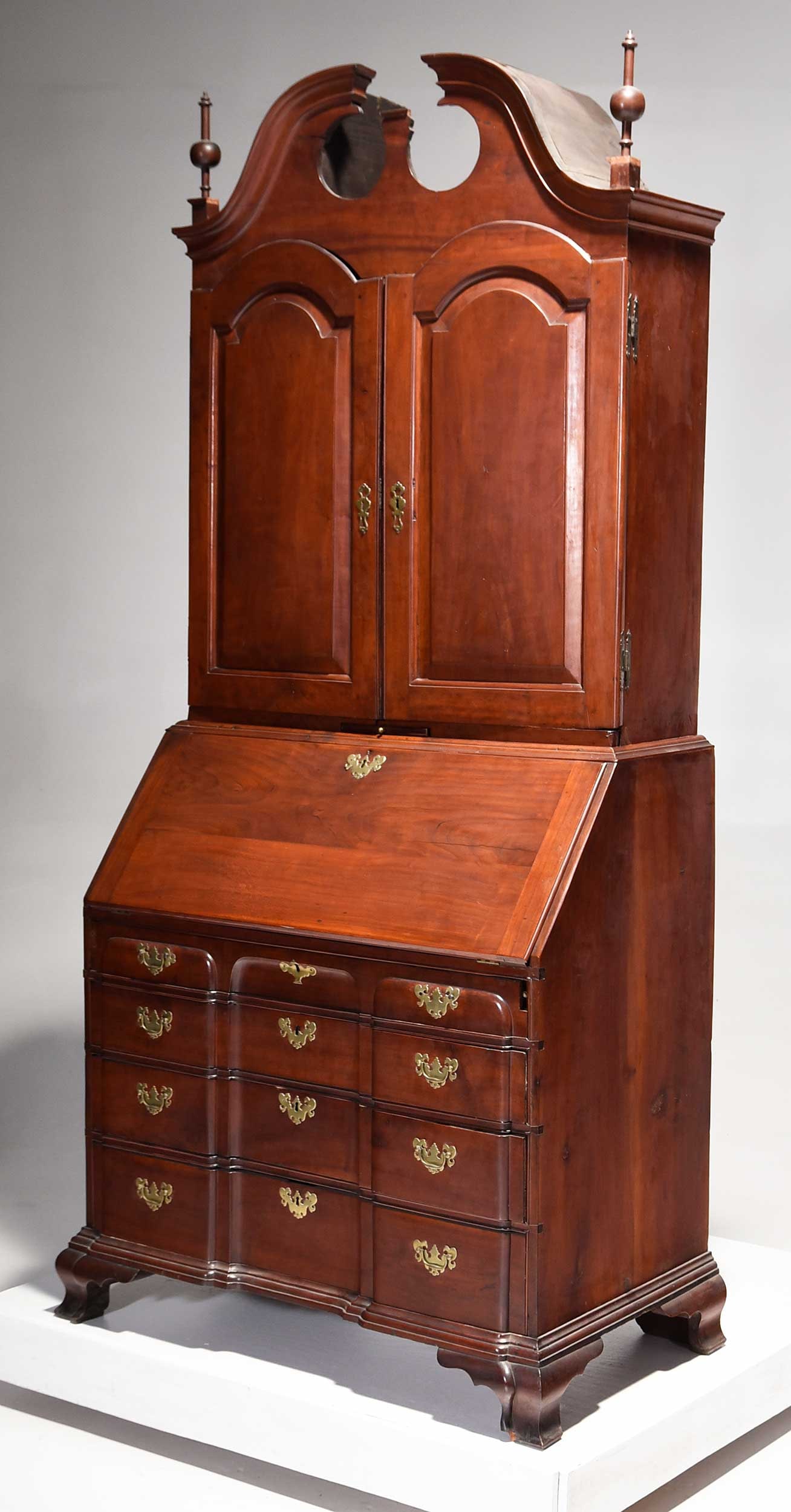 Connecticut Chippendale Cherry Block Front Secretary - 13