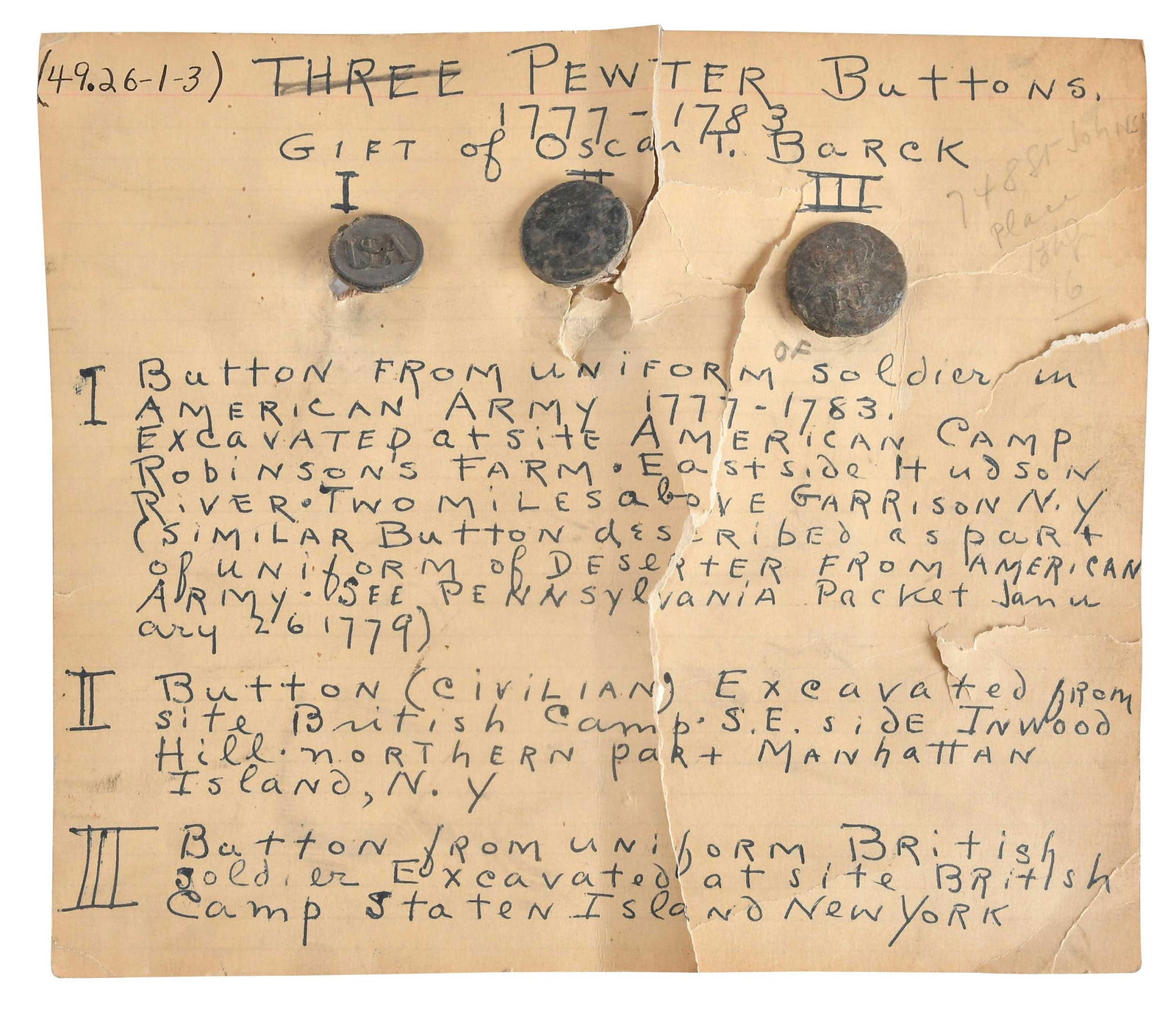 Military Uniform Buttons, Revolutionary War (1 of 4)