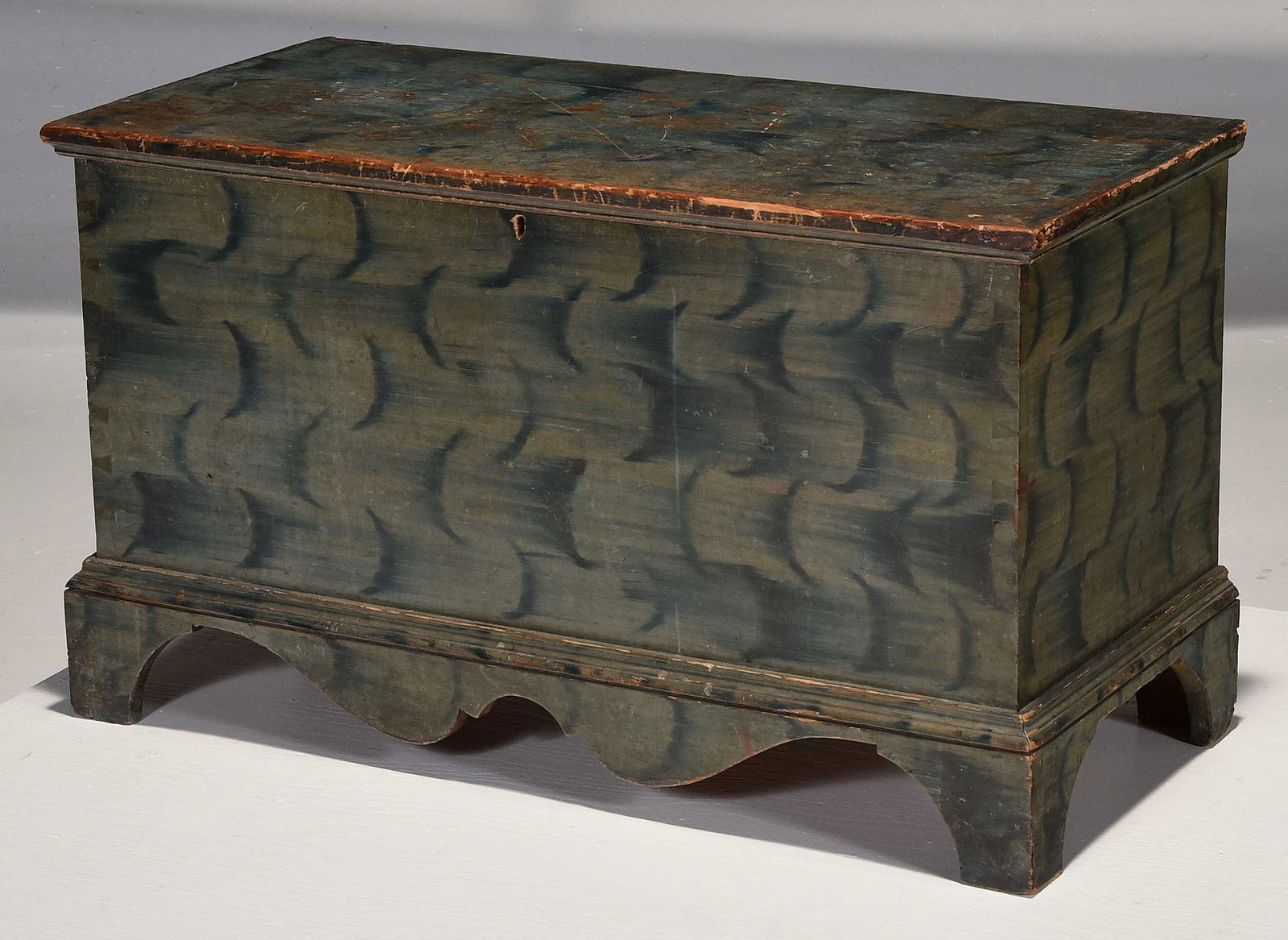 Fine American Folk Art Painted Blanket Chest, Garbisch Provenance - 4