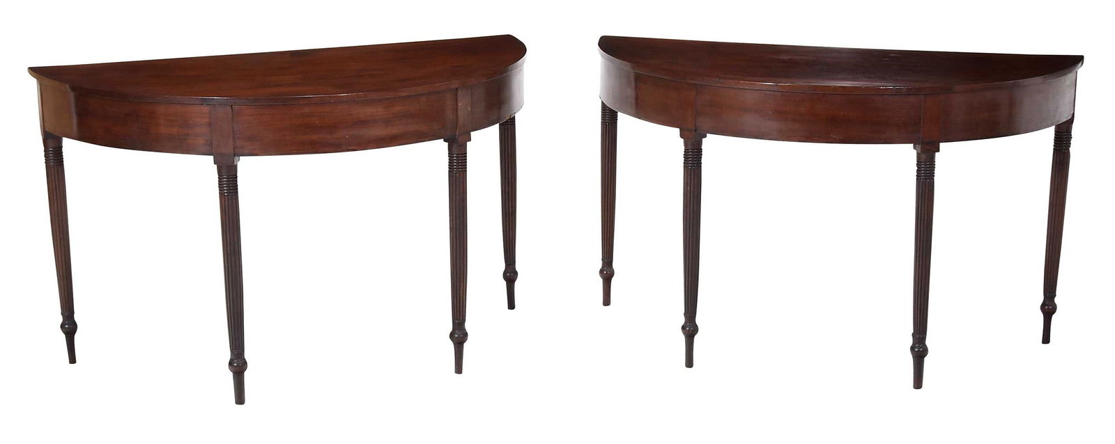 Pair of American Federal Figured Mahogany D Shaped Table Ends (1 of 7)