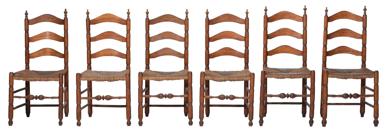 Set of Six American Pine Ladderback Side Chairs (1 of 8)