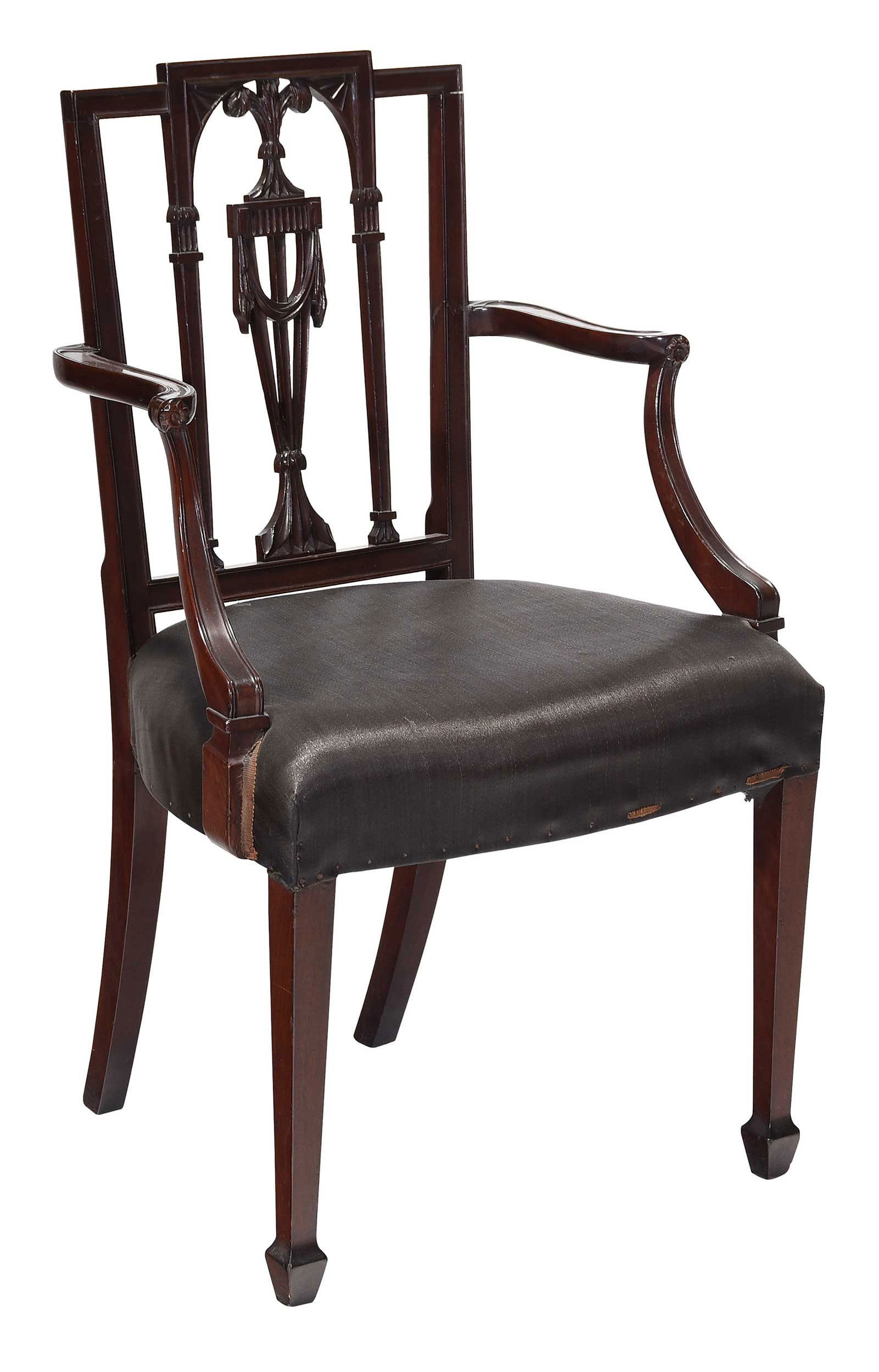 New York Federal Carved Mahogany Open Armchair (1 of 8)