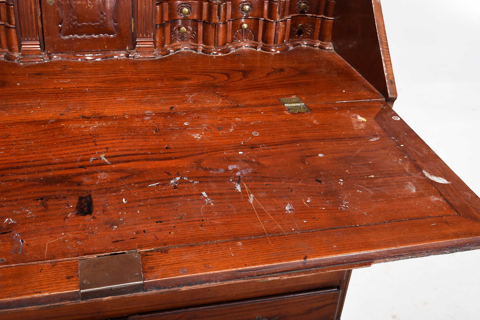 Unusual Chippendale Carved Slant Front Desk - 13