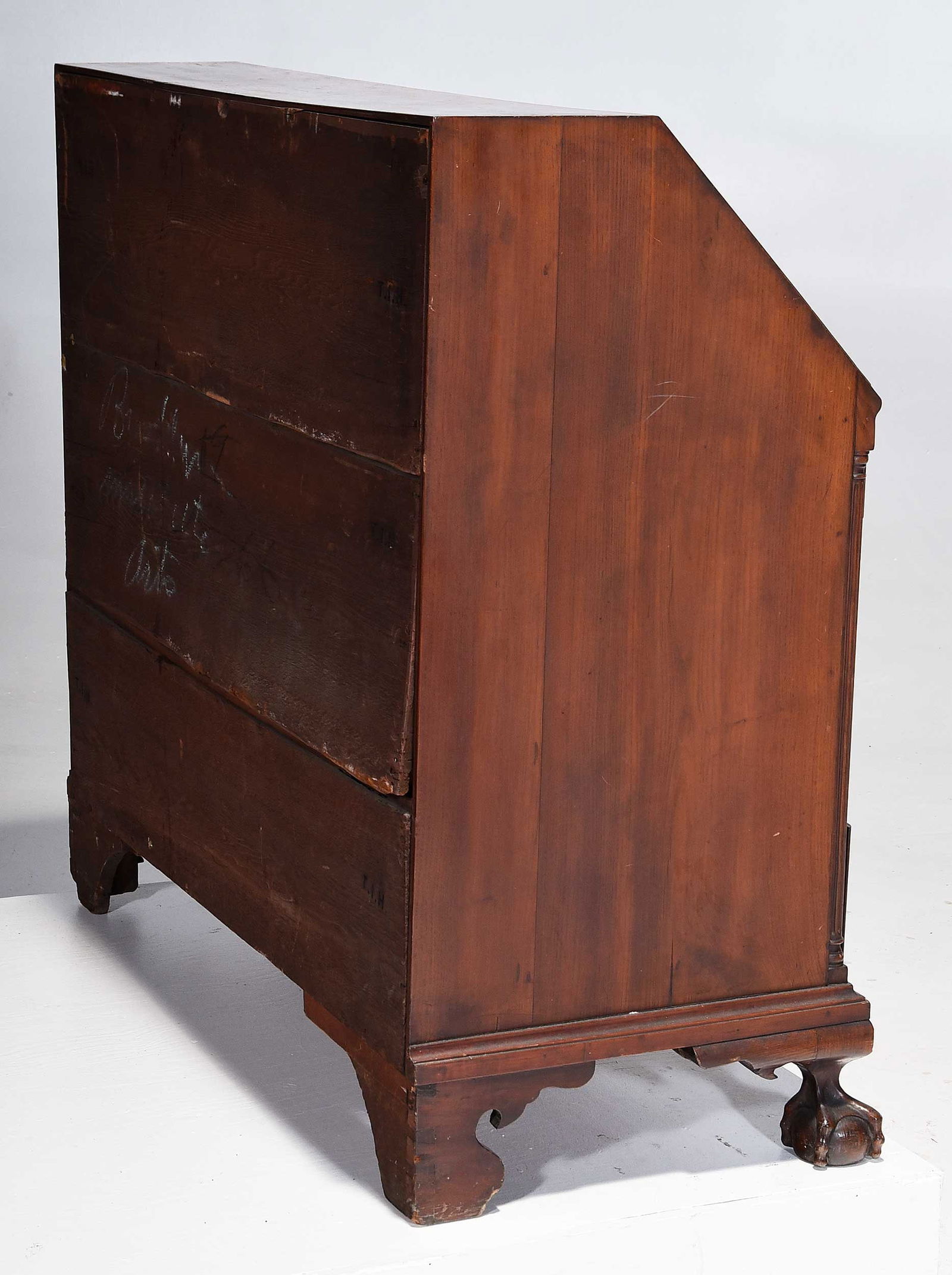 Unusual Chippendale Carved Slant Front Desk - 6