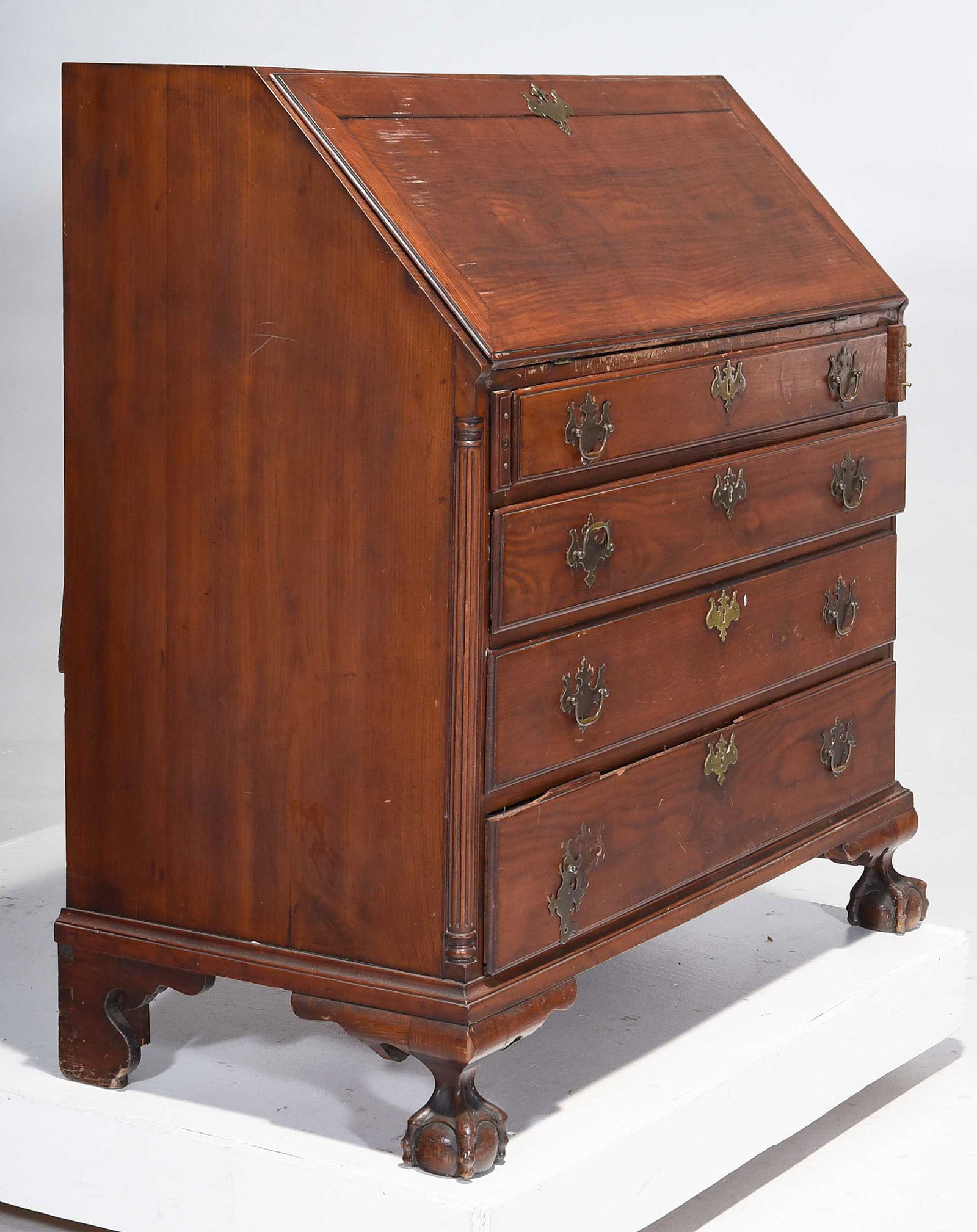 Unusual Chippendale Carved Slant Front Desk - 7