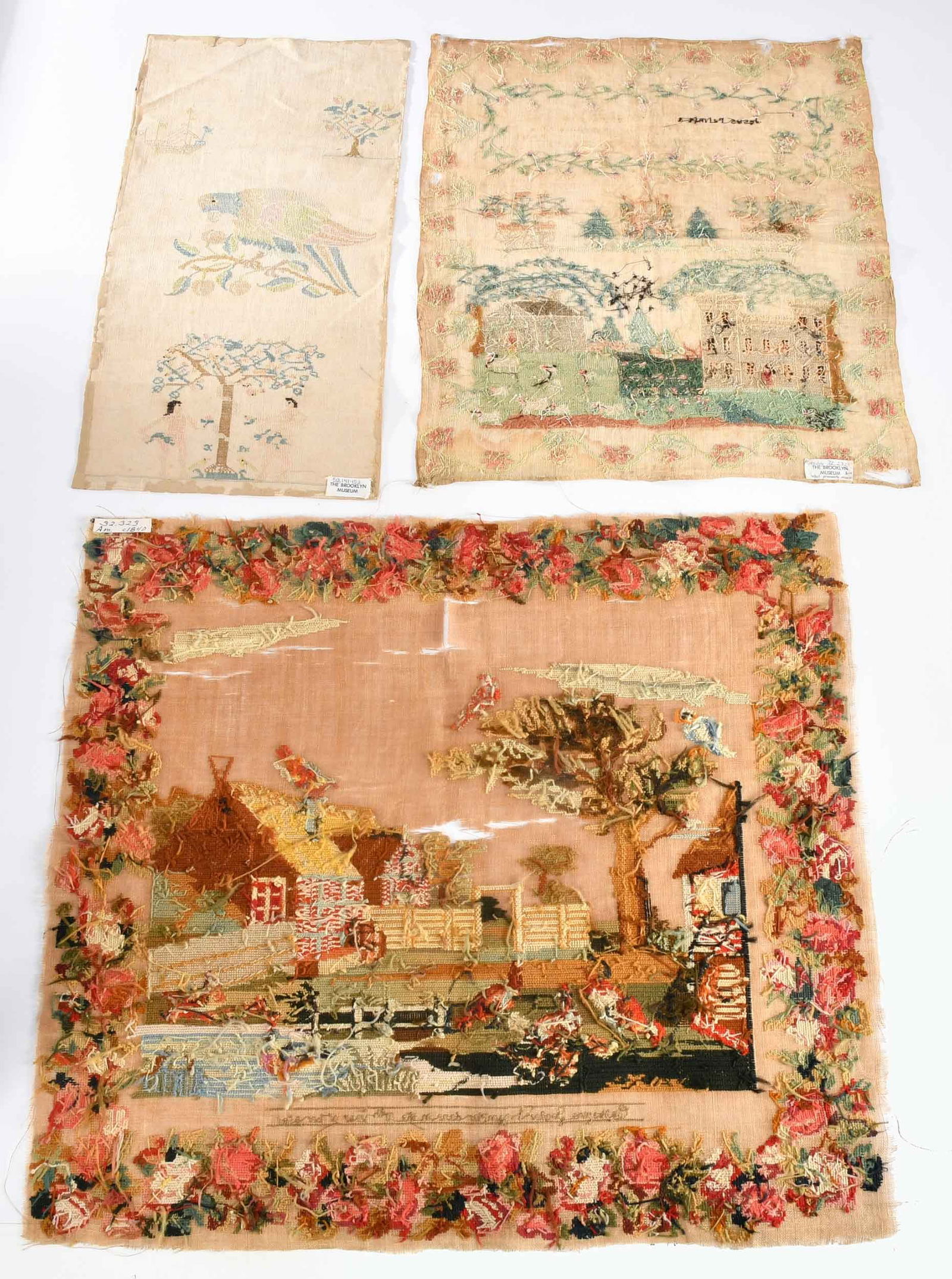Three American Needlework Samplers - 11