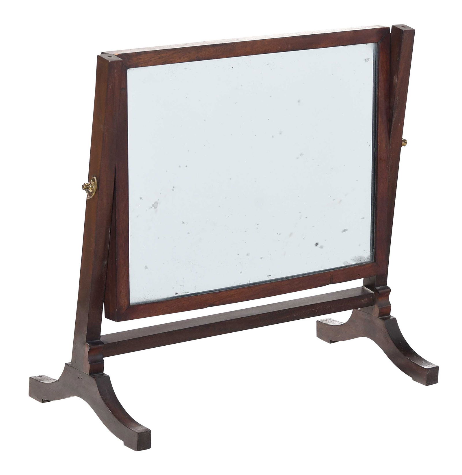 American Federal Mahogany Dresser Mirror: early 19th century, mirror with mahogany frame and stand, 18-3/4 x 19-1/2 x 9-3/4 in.Provenance: Bequeathed by Marion Louise Smith Peters, Brooklyn, NY., October 11, 1950; Property from the Brooklyn