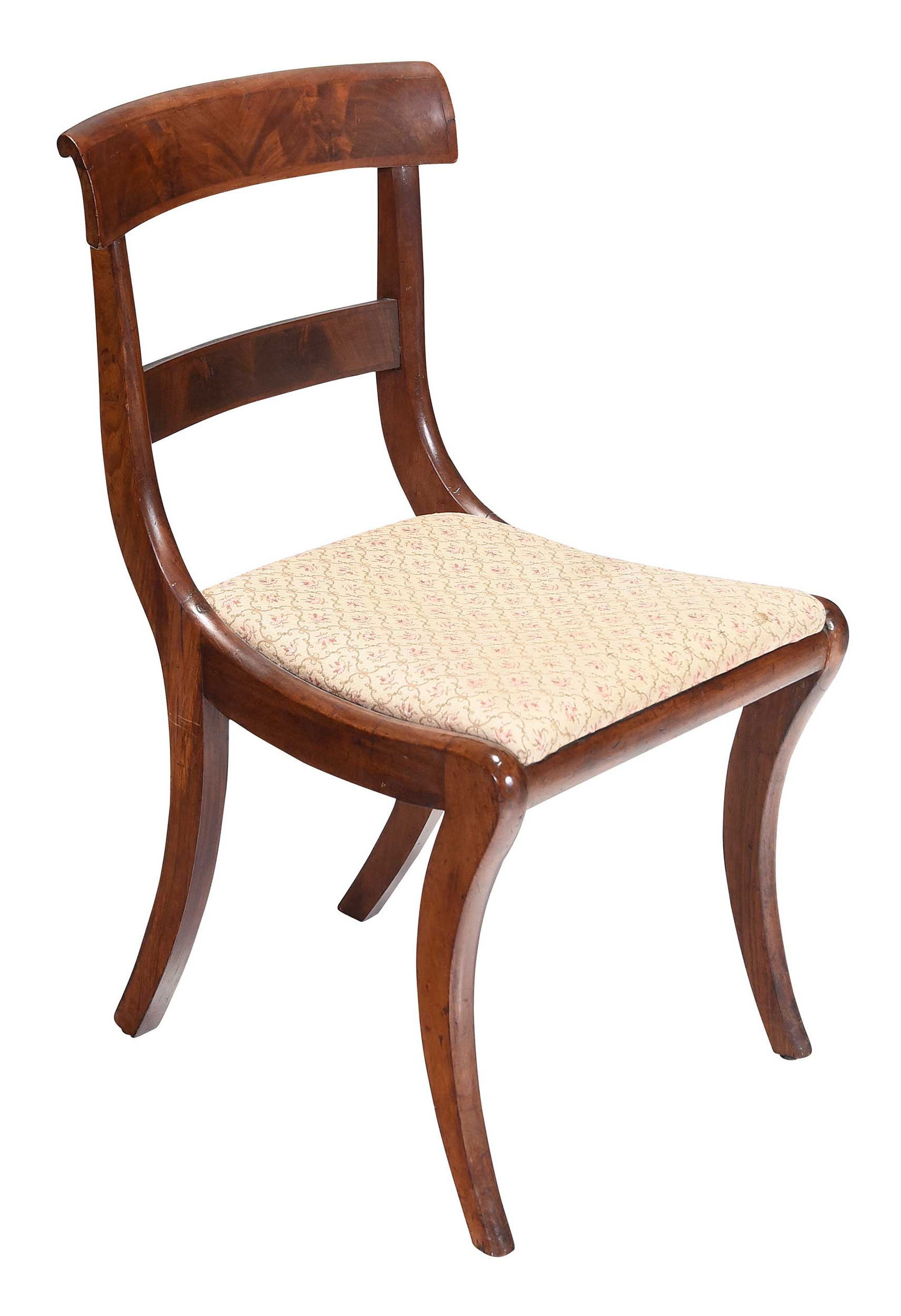 American Classical Figured Mahogany Klismos Chair, Pierrepont provenance (1 of 7)