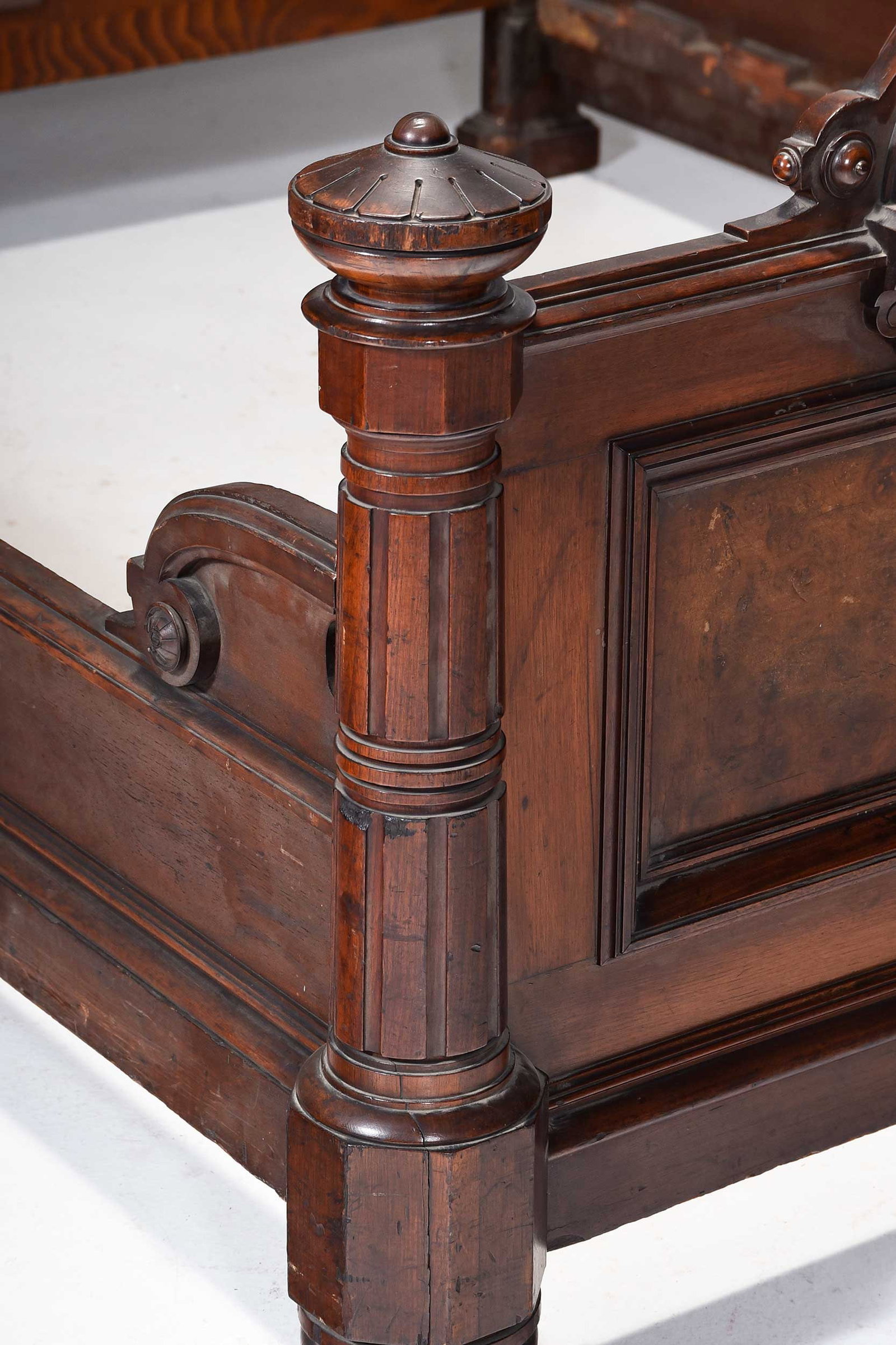 Renaissance Revival Carved and Figured Walnut Bed, Thomas Brooks Attributed - 10